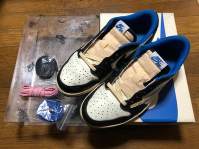 Travis Scott × fragment design × Nike Air Jordan 1 Low OG SP "Military Blue"