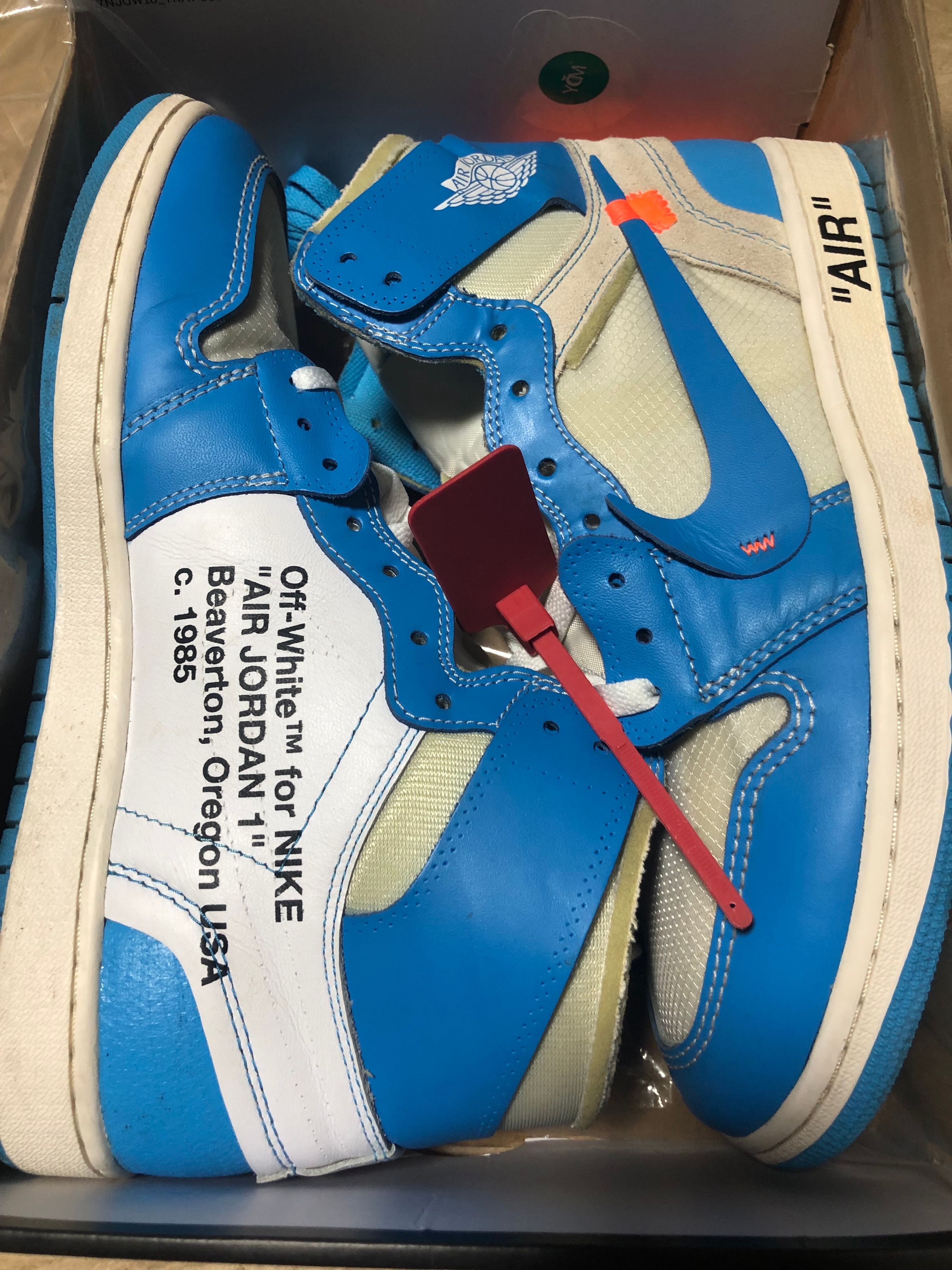 Off-White × Nike Air Jordan 1 High UNC "White/Dark Powder Blue"