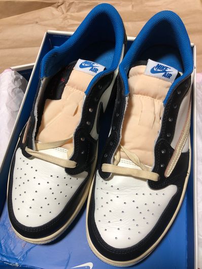 Travis Scott × fragment design × Nike Air Jordan 1 Low OG SP "Military Blue"