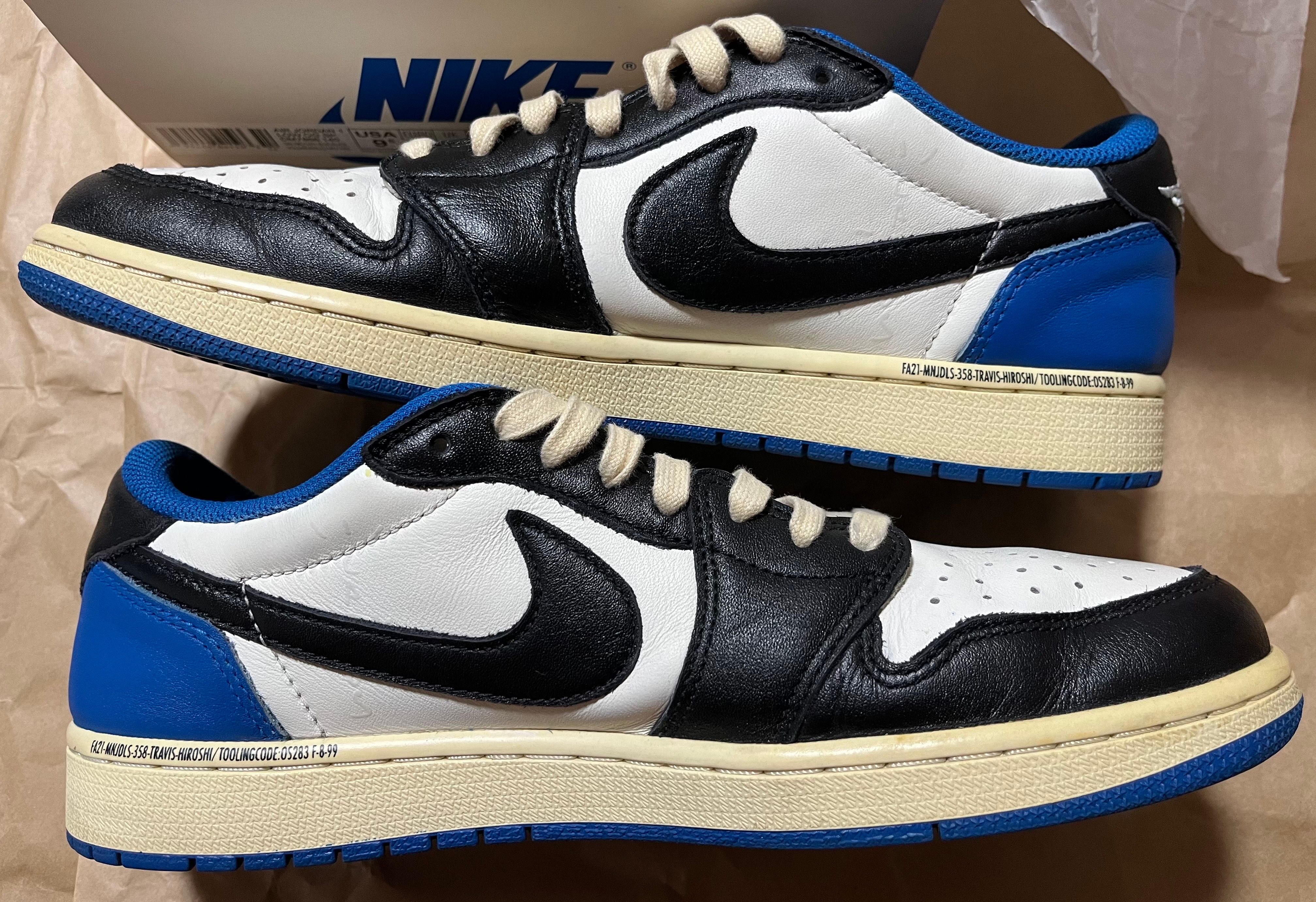 Travis Scott × fragment design × Nike Air Jordan 1 Low OG SP "Military Blue"