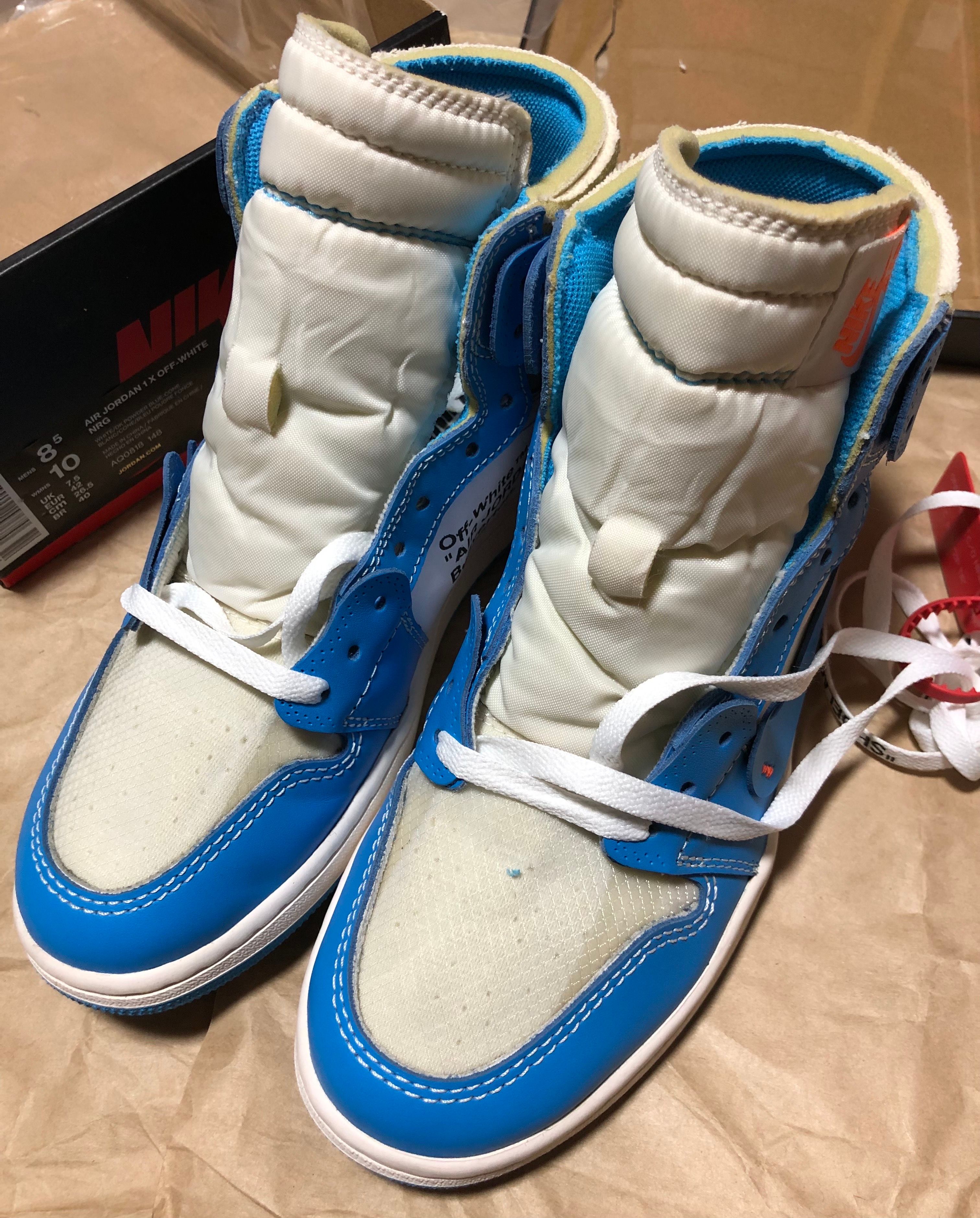 Off-White × Nike Air Jordan 1 High UNC "White/Dark Powder Blue"