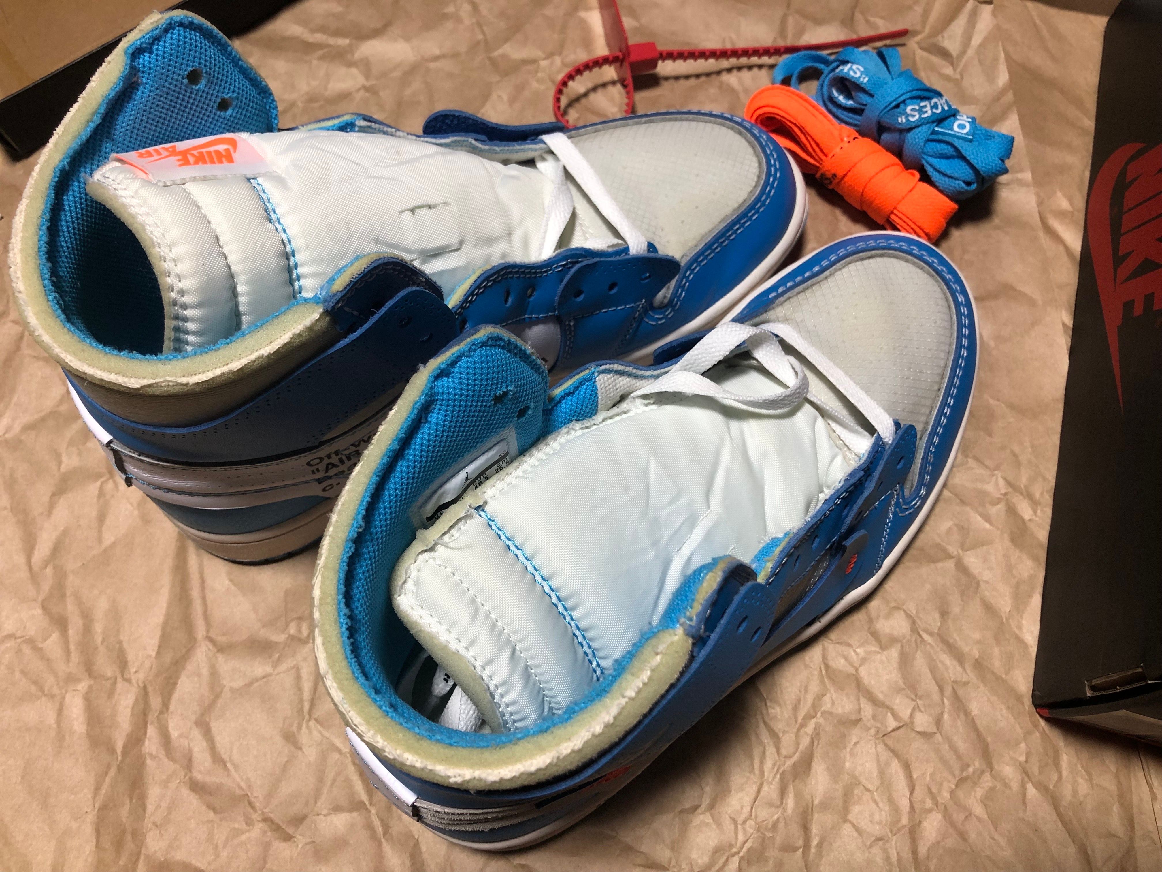 Off-White × Nike Air Jordan 1 High UNC "White/Dark Powder Blue"