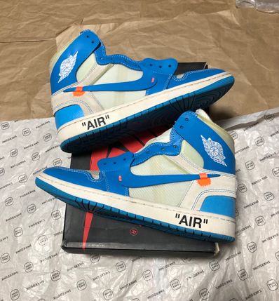 Off-White × Nike Air Jordan 1 High UNC "White/Dark Powder Blue"