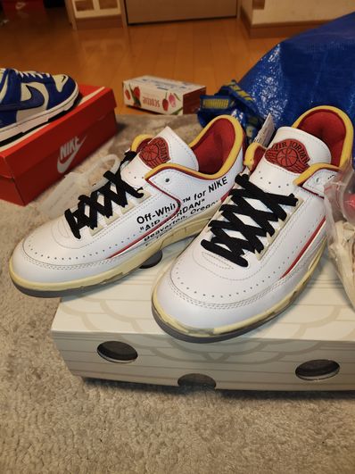 Off-White × Nike Air Jordan 2 Low "White and Varsity Red"