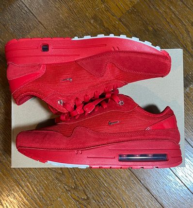 Jacquemus × Nike Women's Air Max 1 SP "University Red and Metallic Silver"