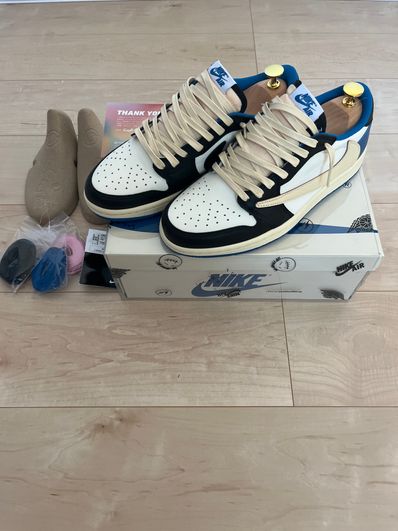 Travis Scott × fragment design × Nike Air Jordan 1 Low OG SP "Military Blue"
