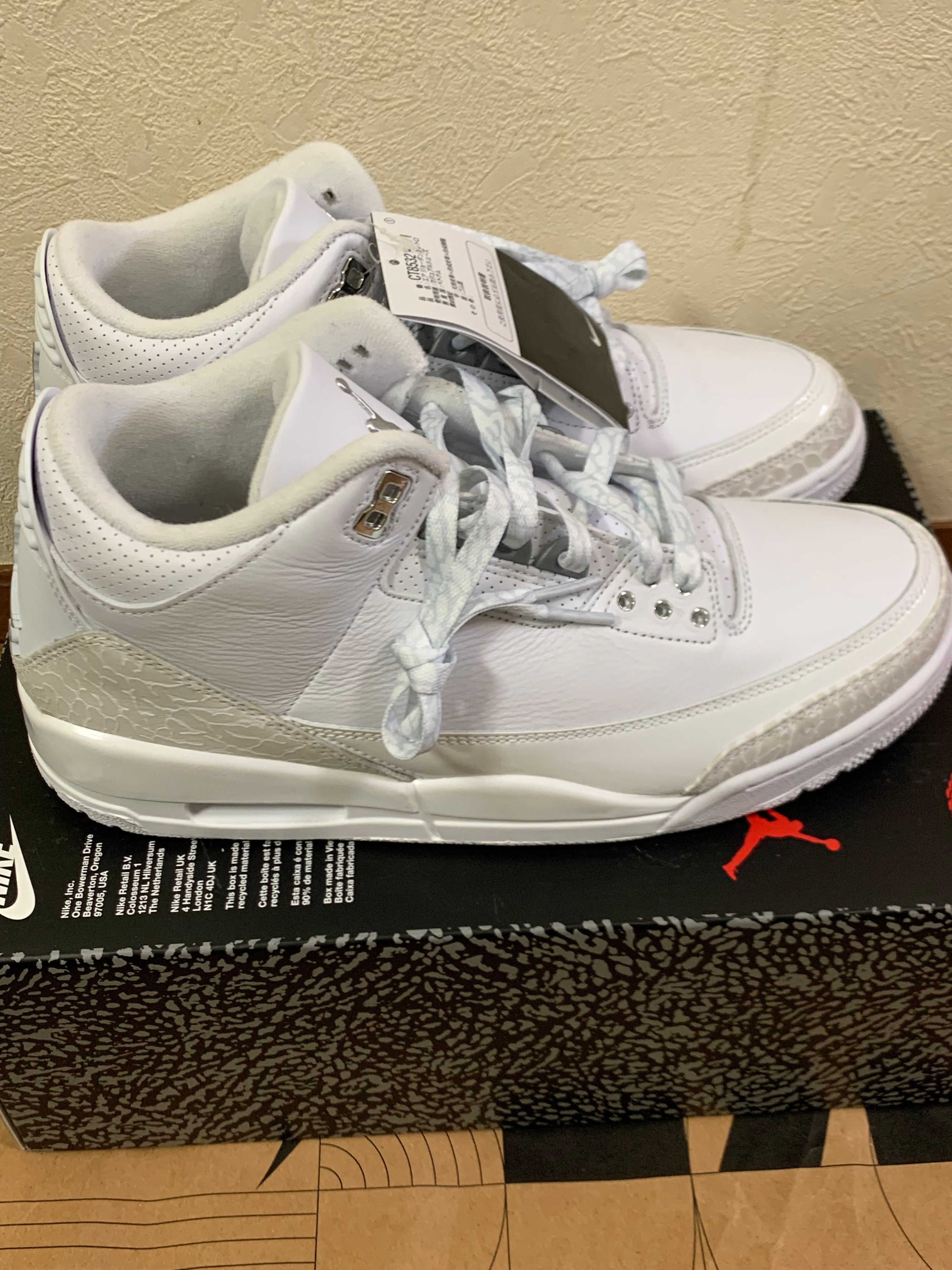 ナイキ エアジョーダン3 レトロ "ピュアマネー/ホワイト アンド シルバー" (2025)