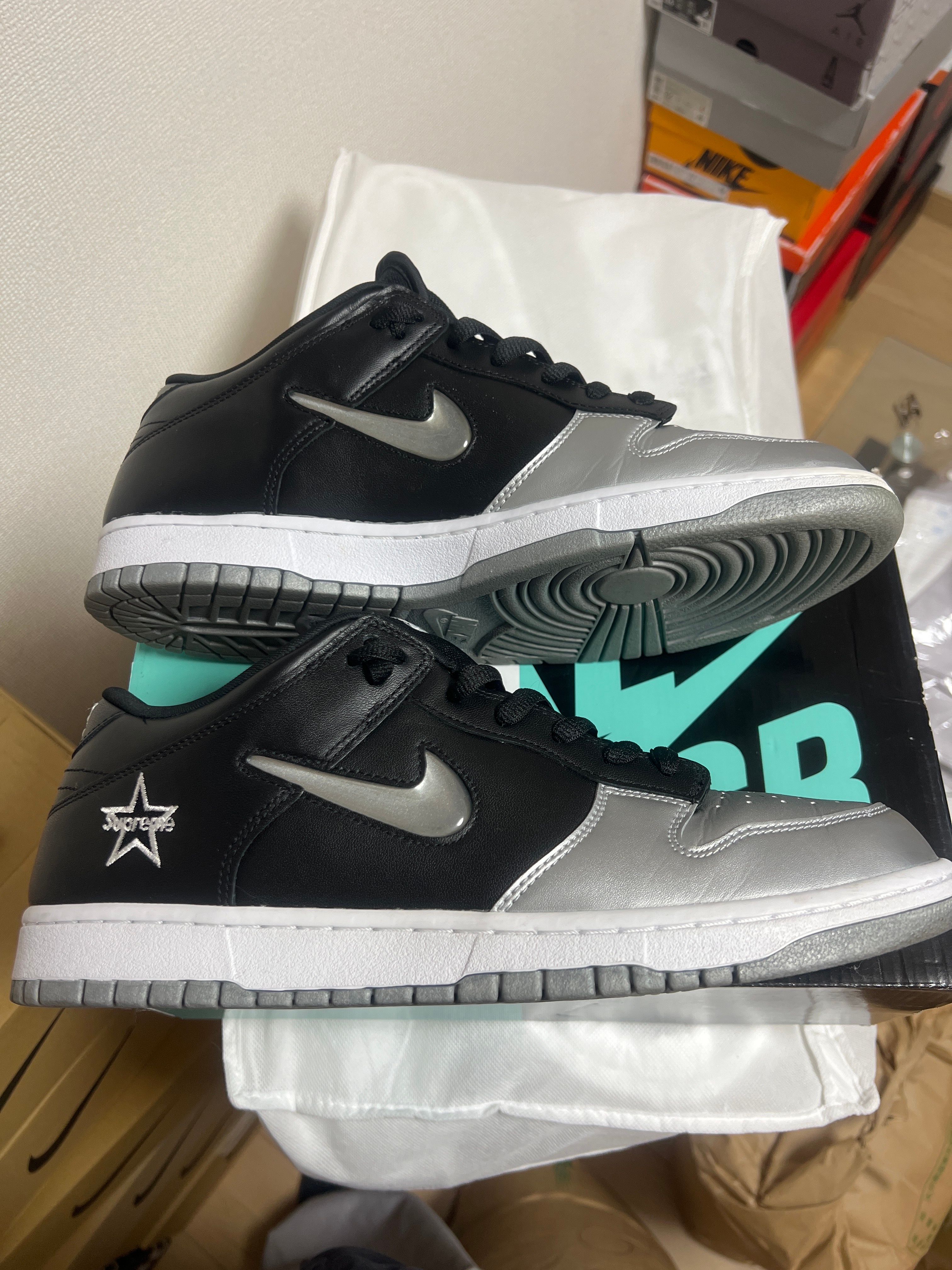 Supreme × Nike Dunk Low "Metallic Silver/Black"