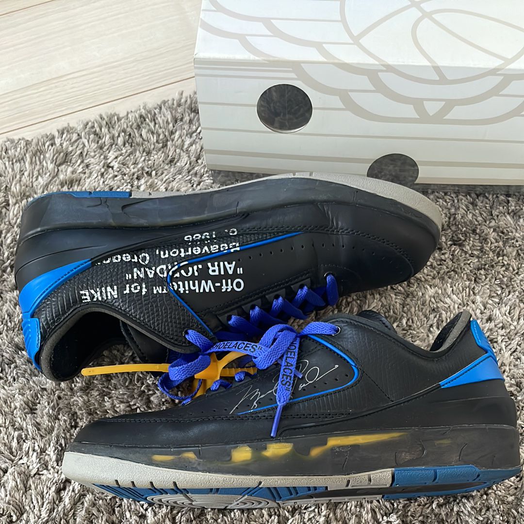 Off-White × Nike Air Jordan 2 Low "Black and Varsity Royal"