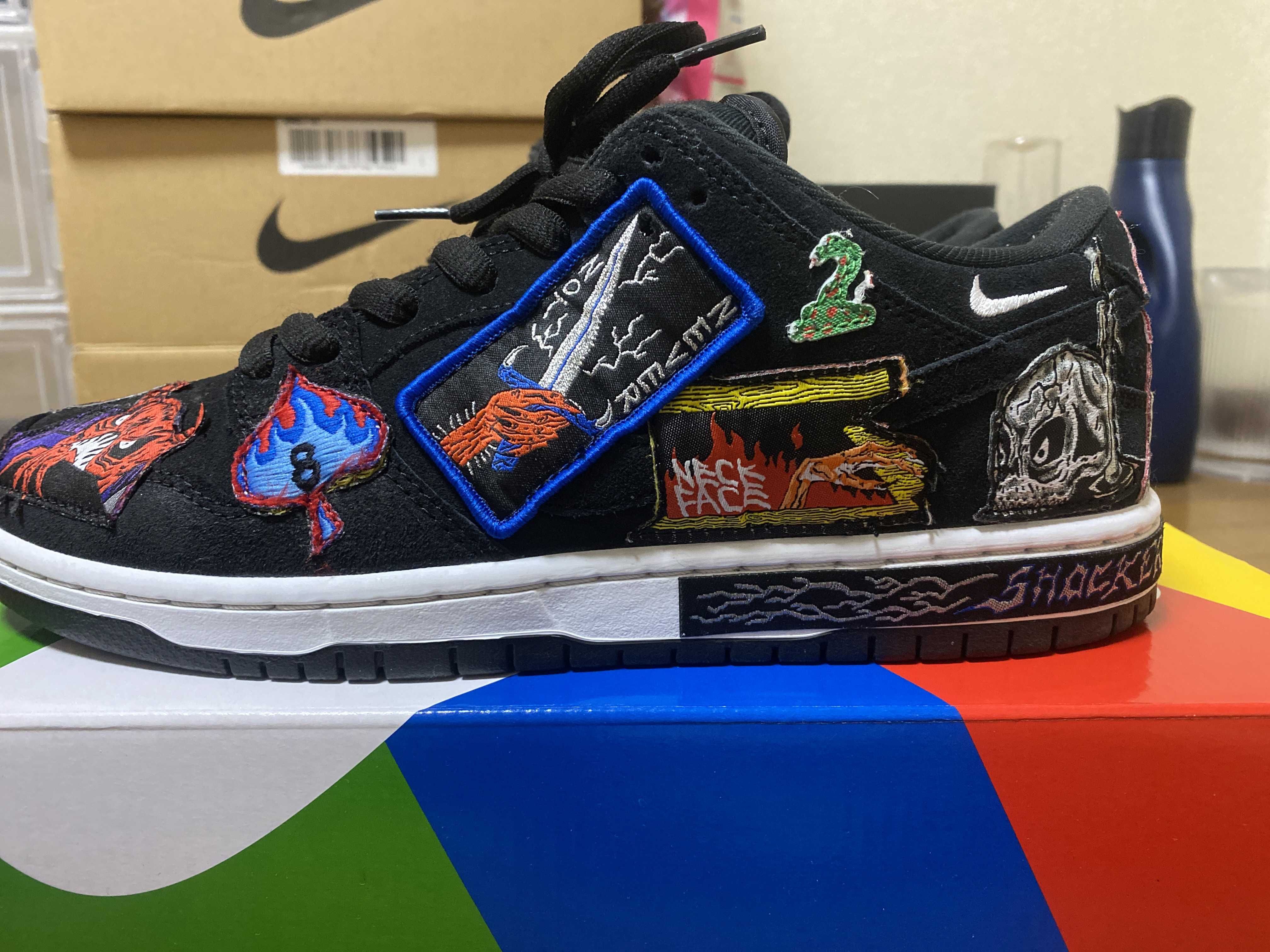 Neck face × Nike SB Dunk Low "Black/White/Multi Color"