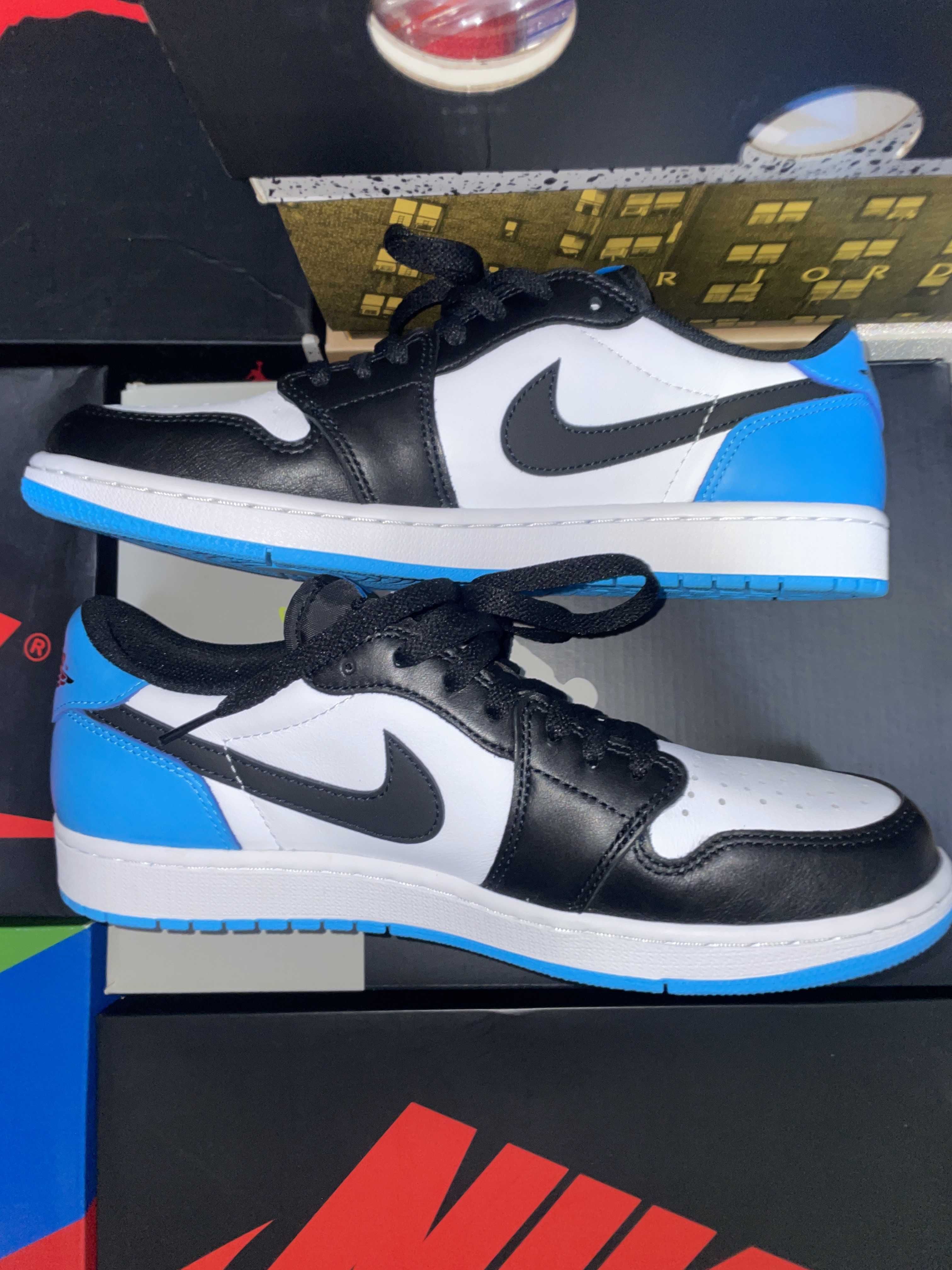 Nike Air Jordan 1 Low OG "Black and Dark Powder Blue/UNC"