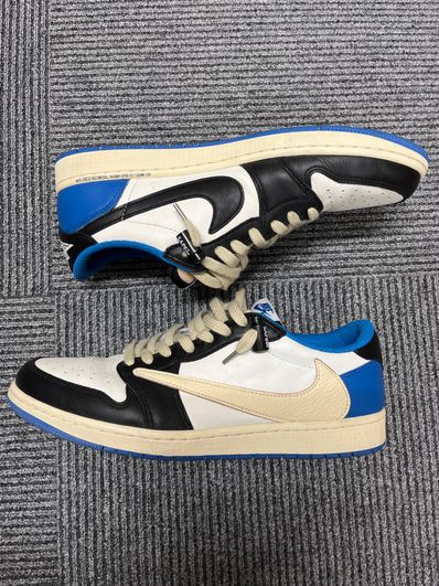 Travis Scott × fragment design × Nike Air Jordan 1 Low OG SP "Military Blue"