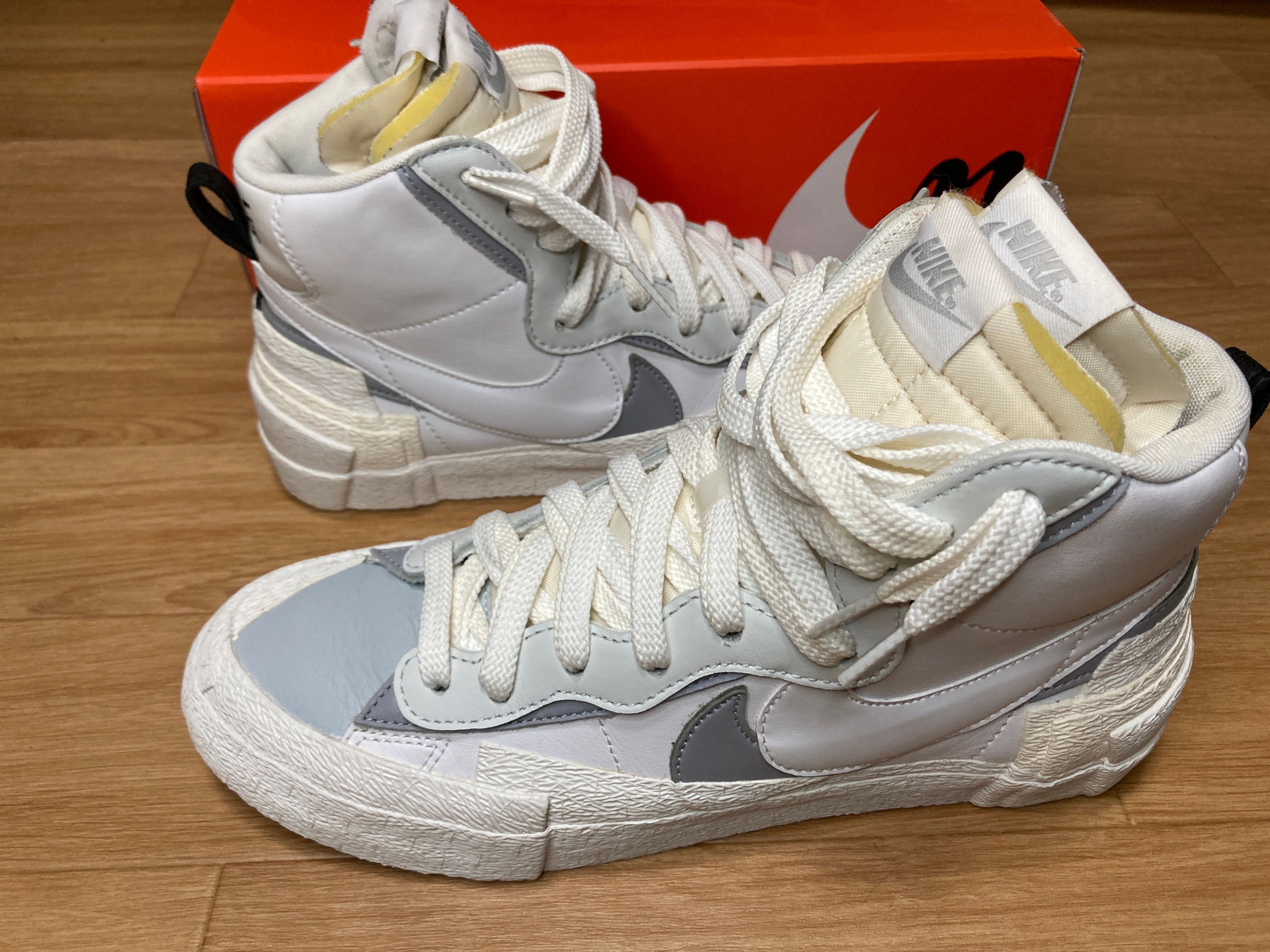 sacai × NIKE BLAZER MID "WHITE/WOLF GREY"