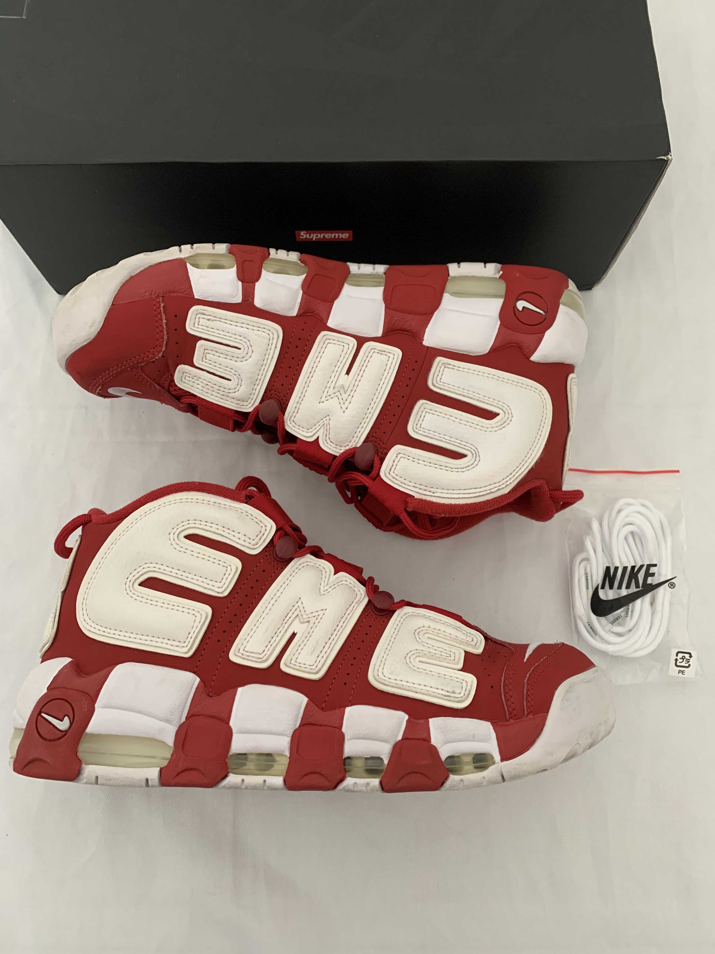 Supreme × Nike Air More Uptempo "White/Red"