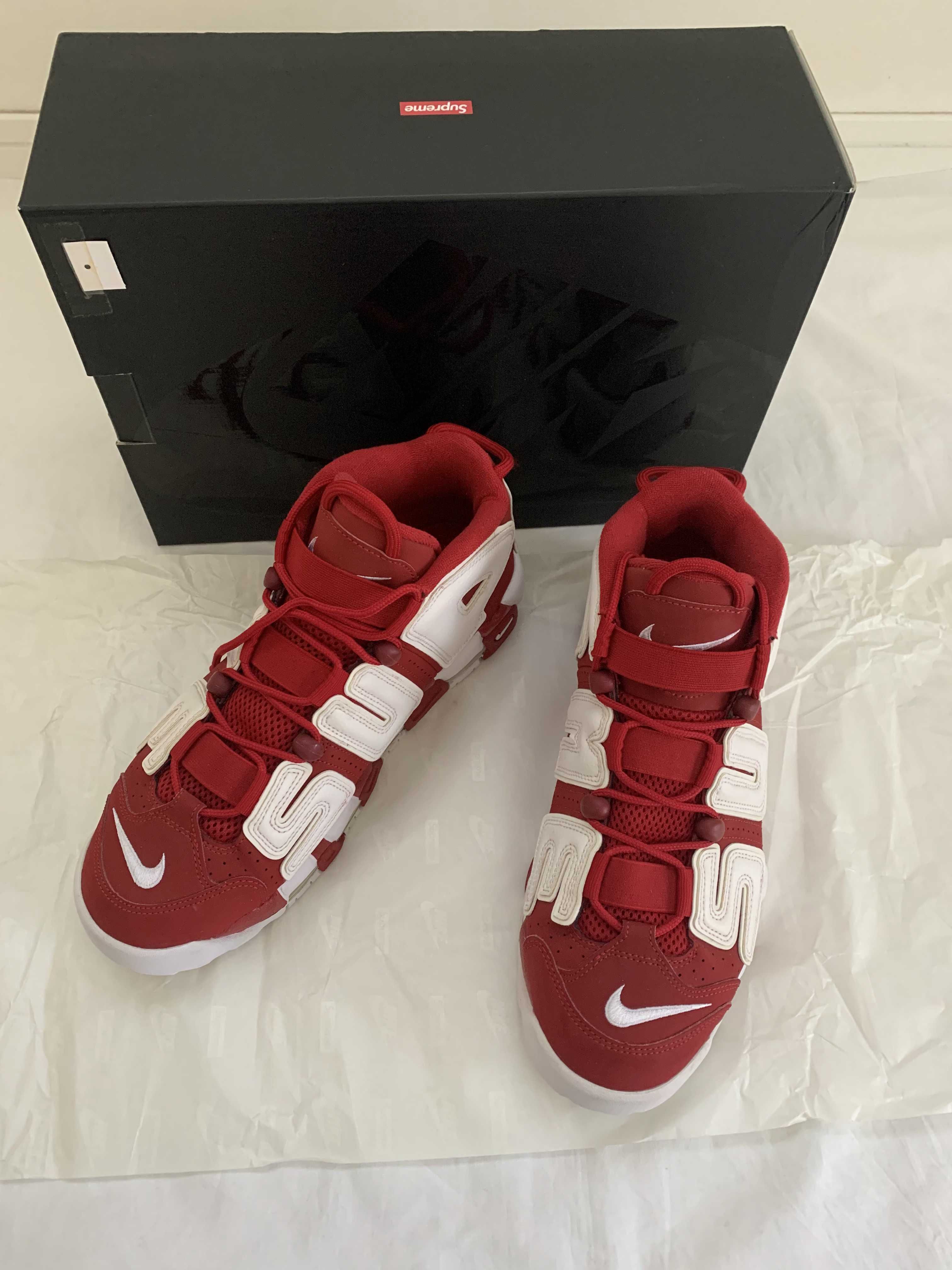 Supreme × Nike Air More Uptempo "White/Red"