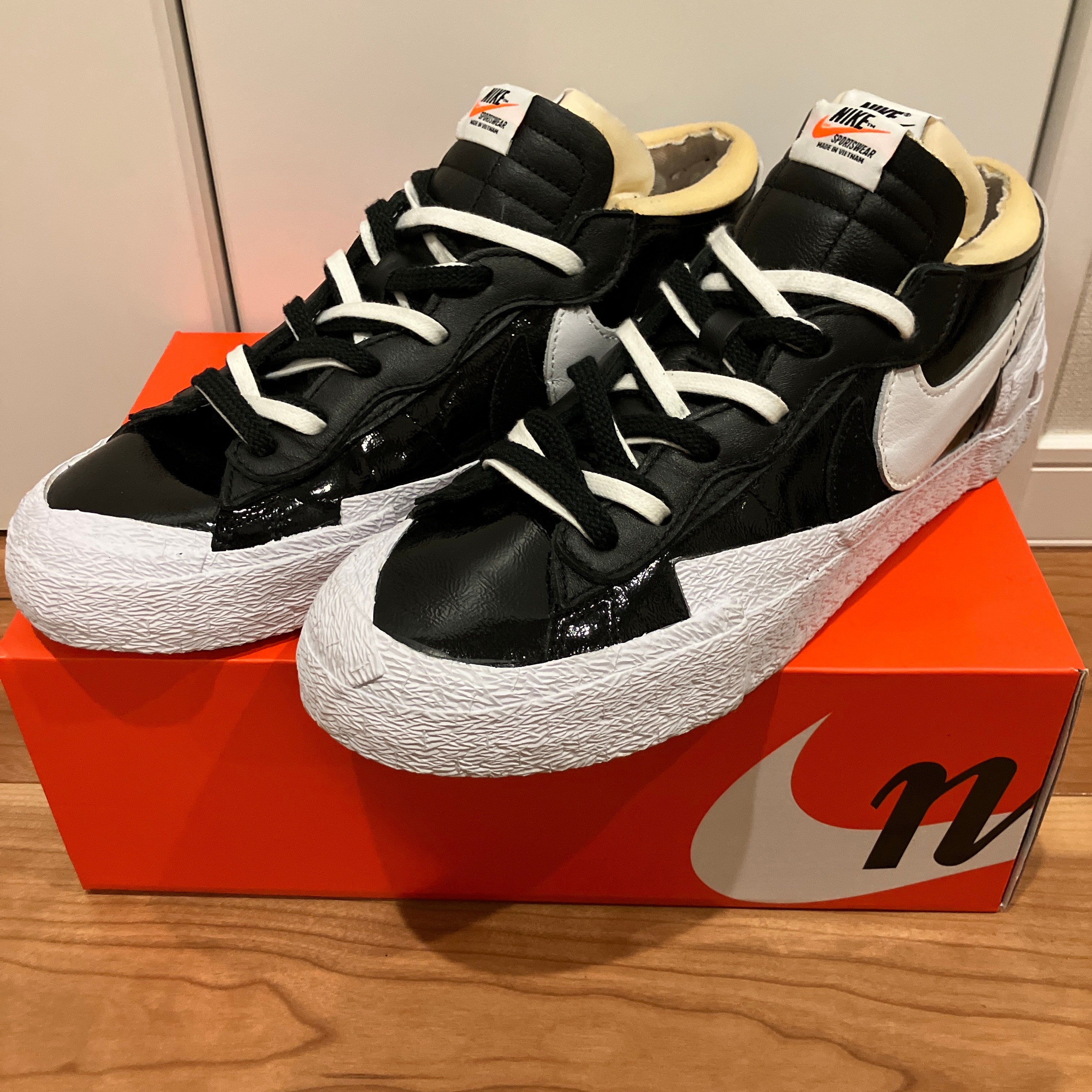 sacai × Nike Blazer Low "Black Patent Leather"