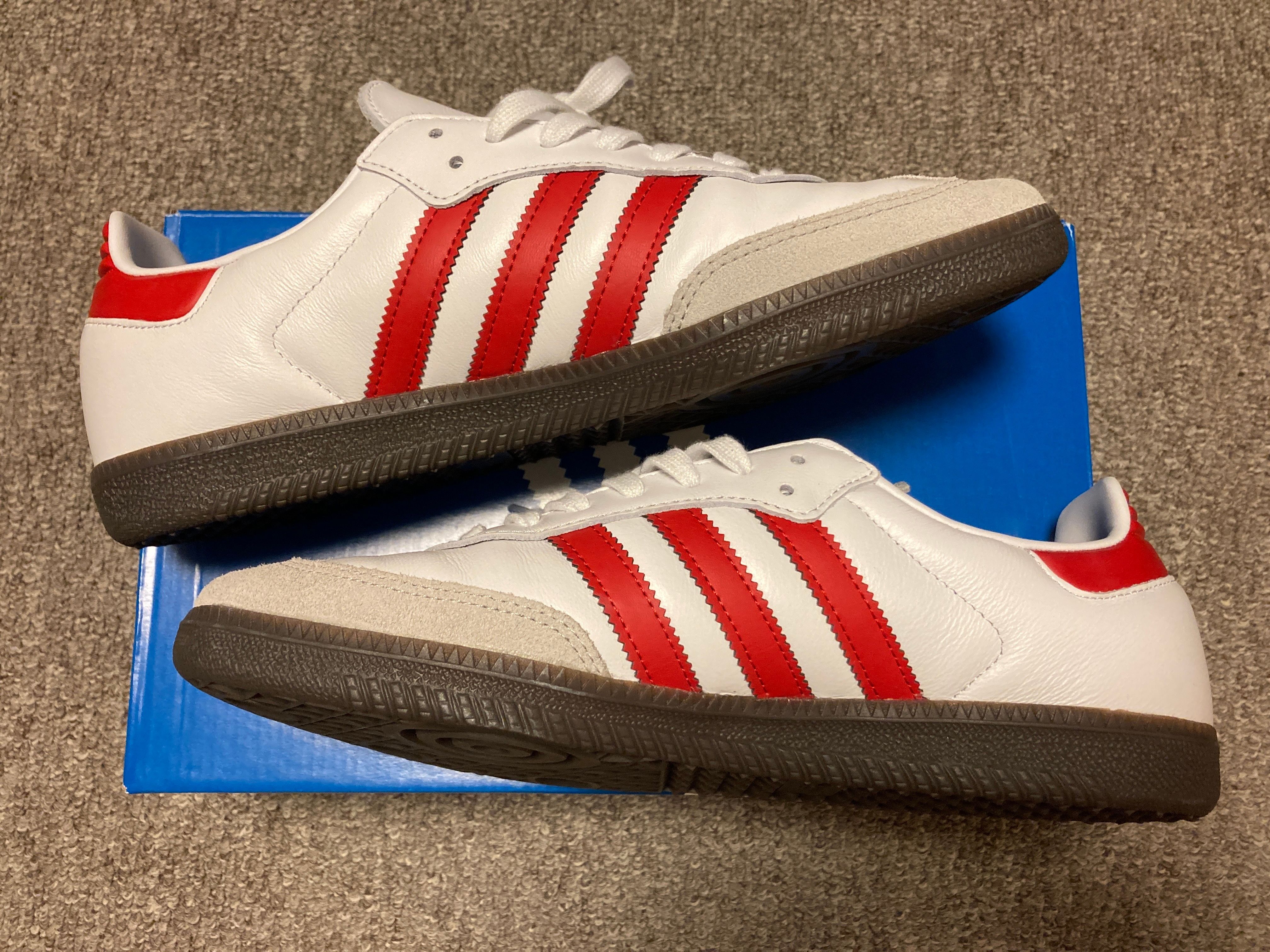 Pharrell Williams × adidas Samba Humanrace "White/Better Scarlet"