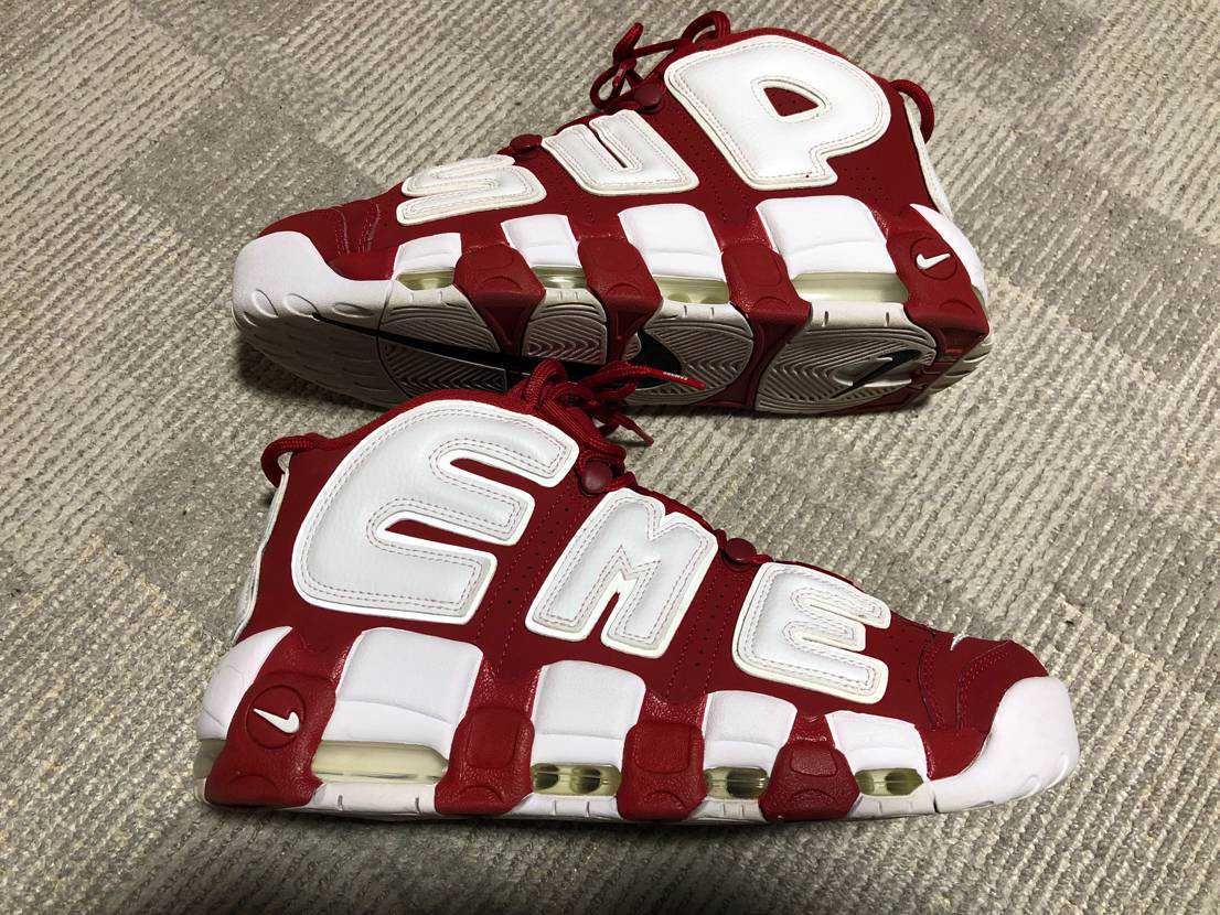 Supreme × Nike Air More Uptempo "White/Red"