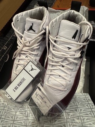 A Ma Maniere × Nike Women's Air Jordan 12 "White and Burgundy Crush"