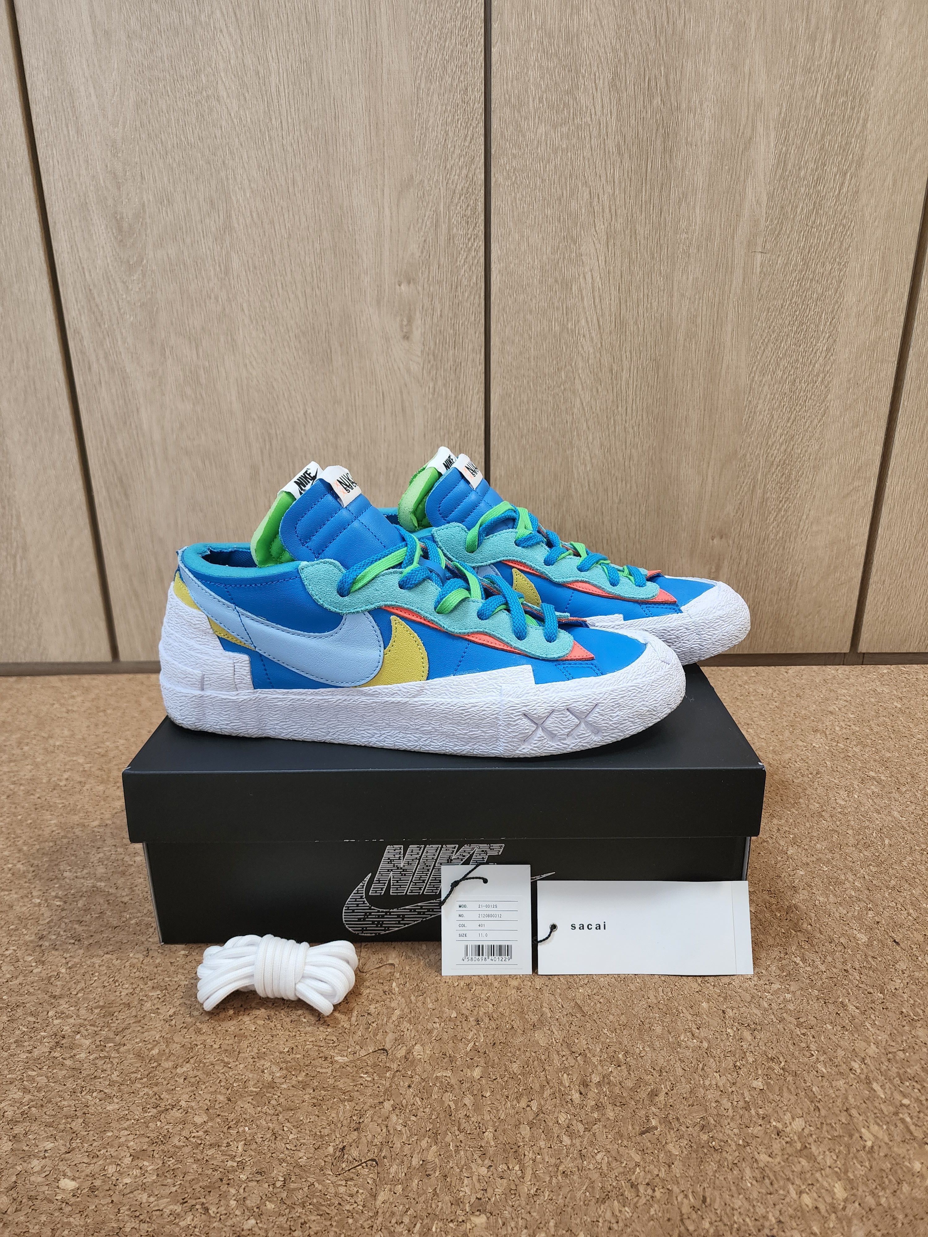 KAWS × sacai × Nike Blazer Low "Neptune Blue"