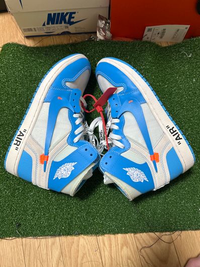 Off-White × Nike Air Jordan 1 High UNC "White/Dark Powder Blue"