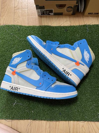 Off-White × Nike Air Jordan 1 High UNC "White/Dark Powder Blue"