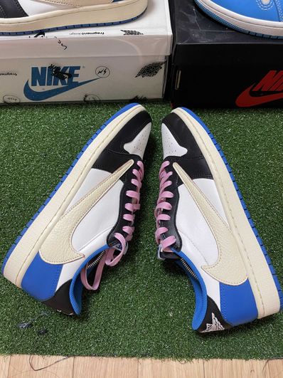 Travis Scott × fragment design × Nike Air Jordan 1 Low OG SP "Military Blue"