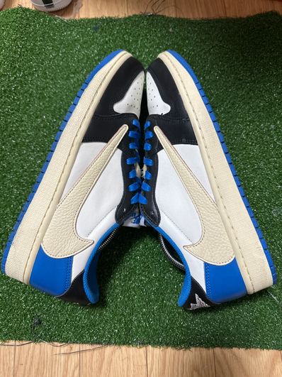 Travis Scott × fragment design × Nike Air Jordan 1 Low OG SP "Military Blue"