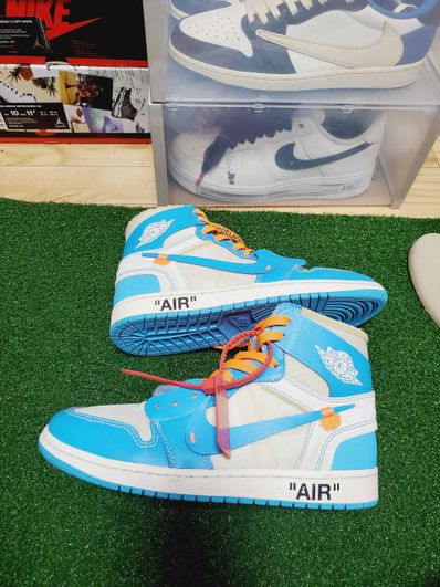 Off-White × Nike Air Jordan 1 High UNC "White/Dark Powder Blue"