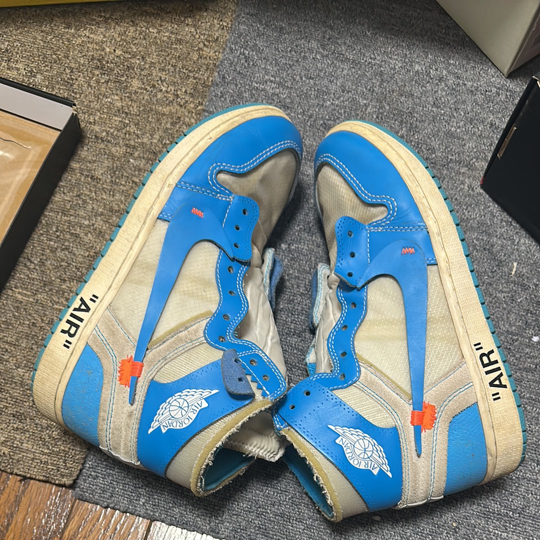 Off-White × Nike Air Jordan 1 High UNC "White/Dark Powder Blue"