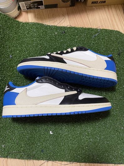 Travis Scott × fragment design × Nike Air Jordan 1 Low OG SP "Military Blue"
