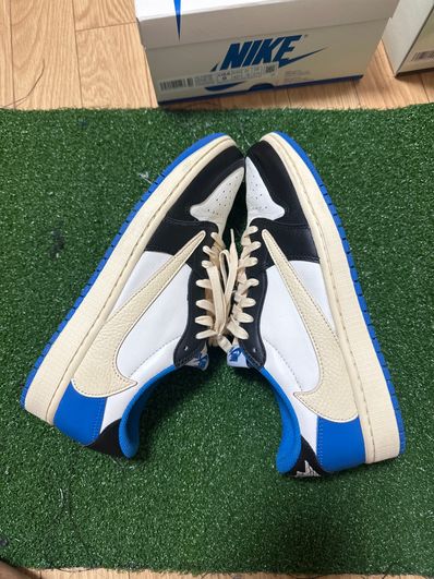 Travis Scott × fragment design × Nike Air Jordan 1 Low OG SP "Military Blue"