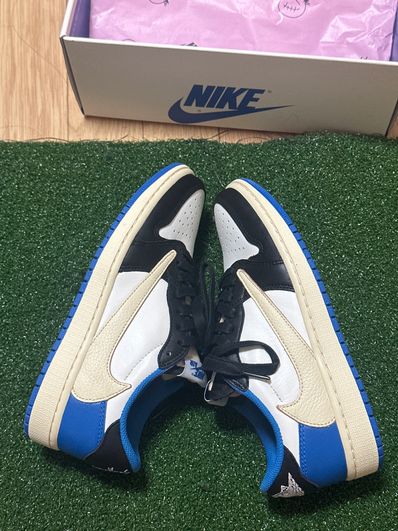 Travis Scott × fragment design × Nike Air Jordan 1 Low OG SP "Military Blue"