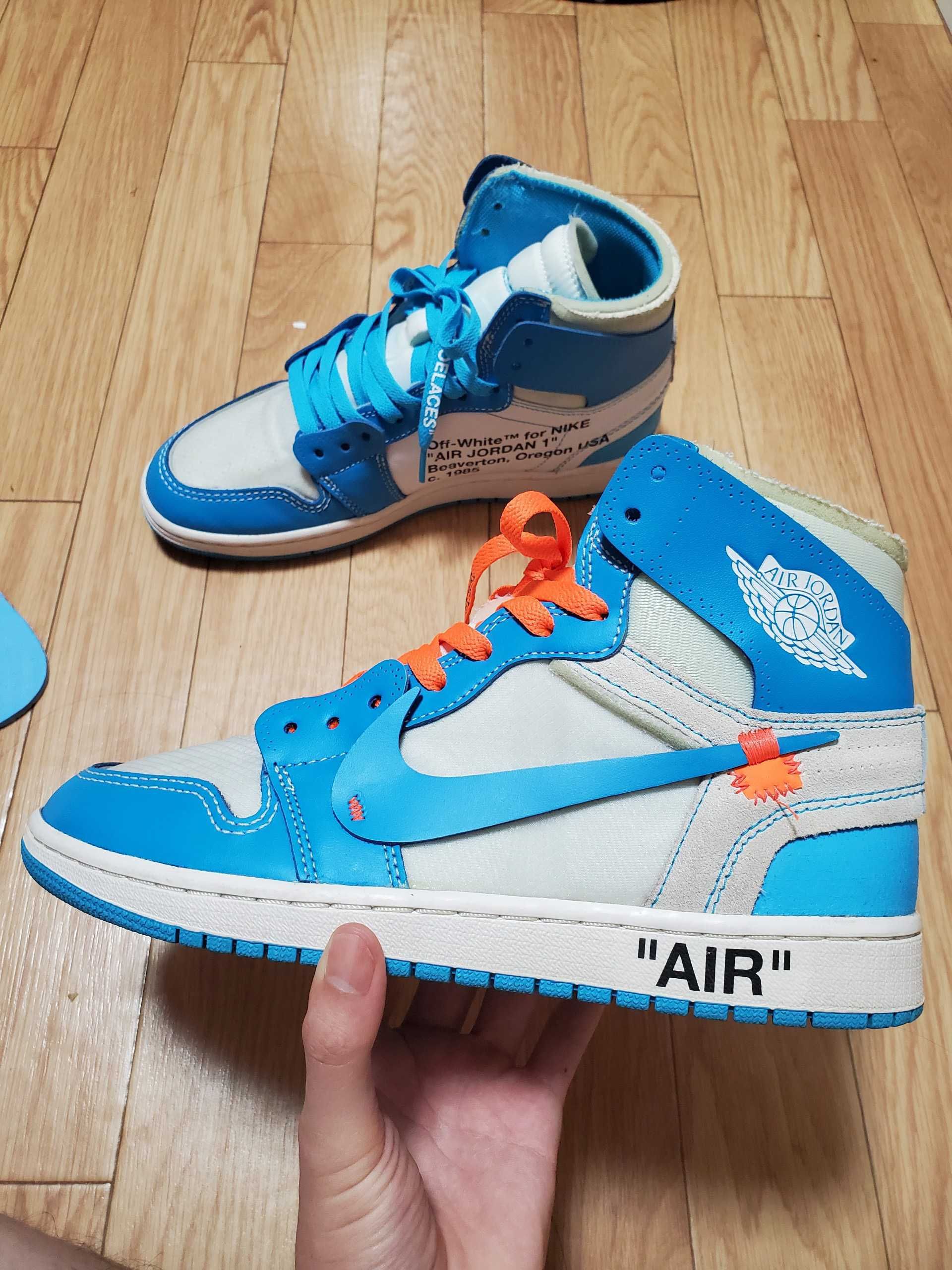 Off-White × Nike Air Jordan 1 High UNC "White/Dark Powder Blue"