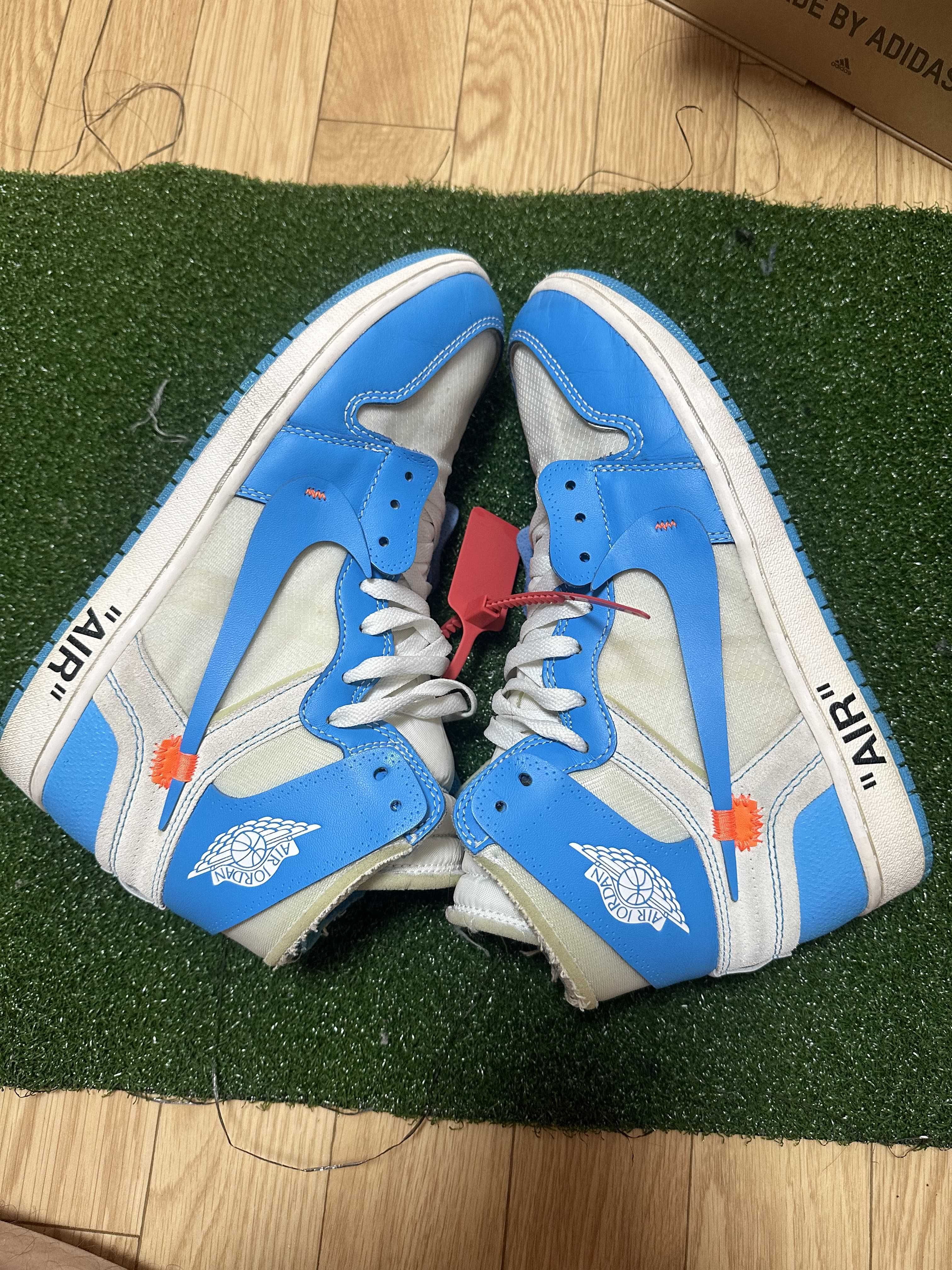 Off-White × Nike Air Jordan 1 High UNC "White/Dark Powder Blue"