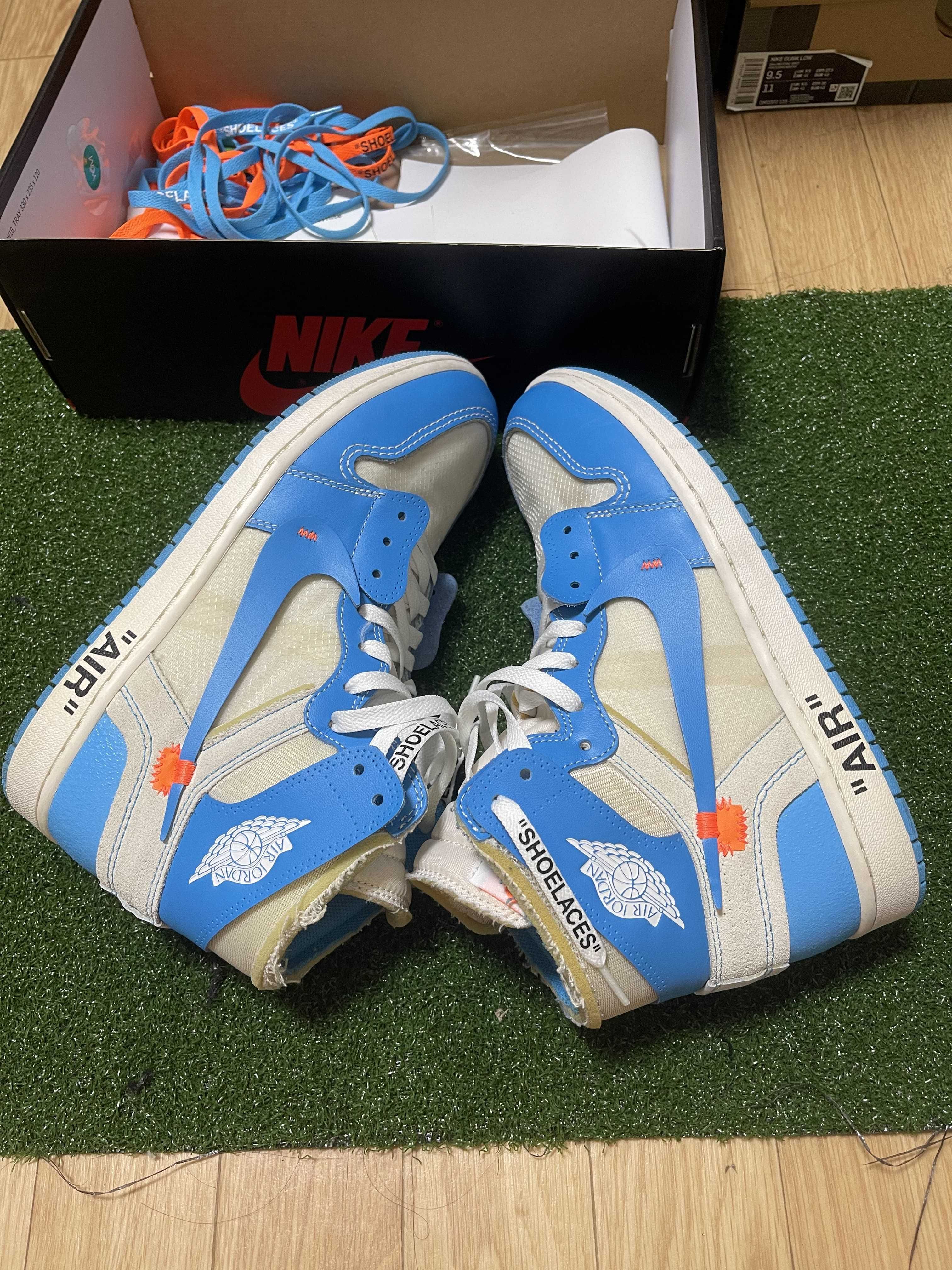 Off-White × Nike Air Jordan 1 High UNC "White/Dark Powder Blue"