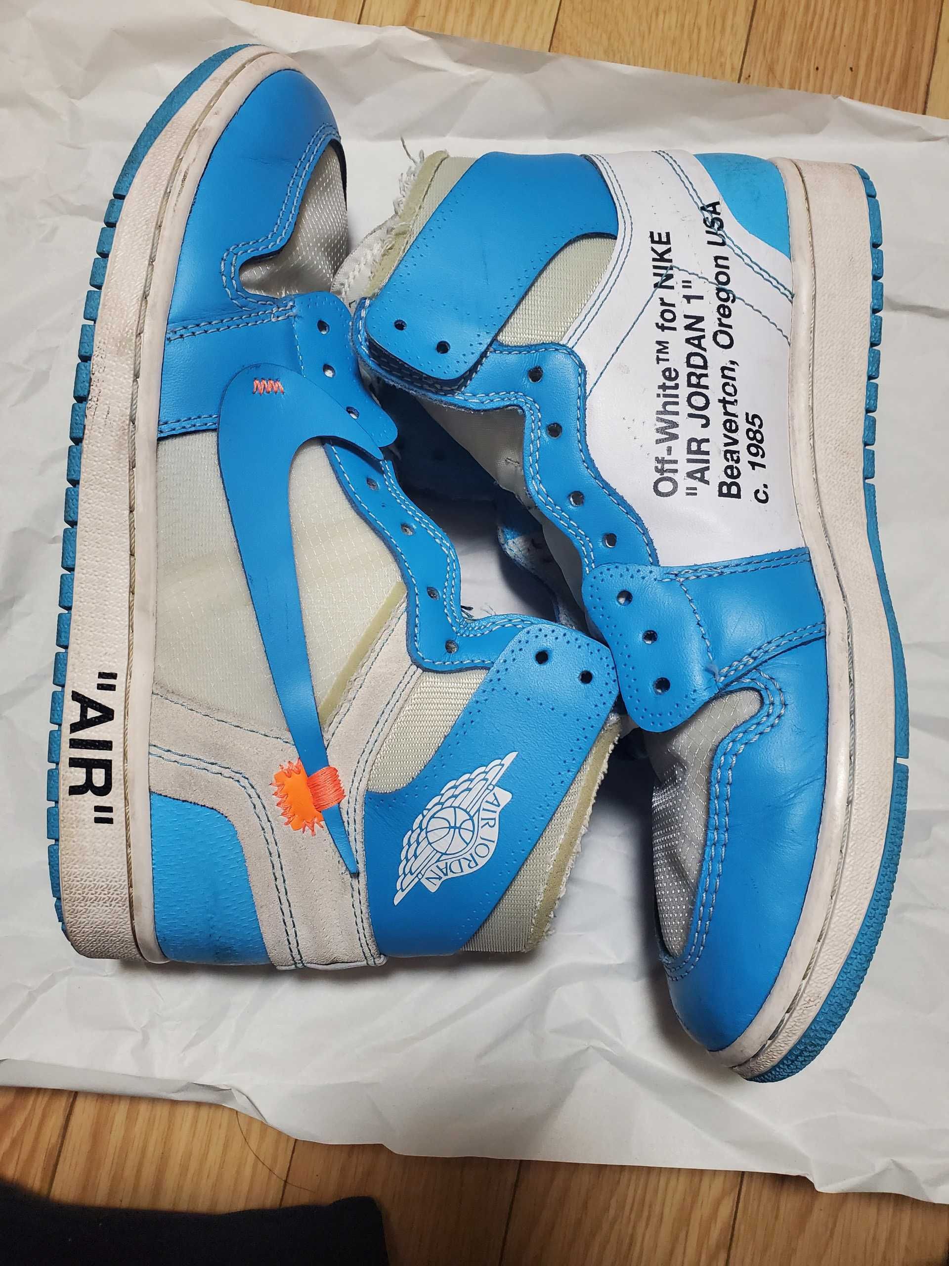 Off-White × Nike Air Jordan 1 High UNC "White/Dark Powder Blue"