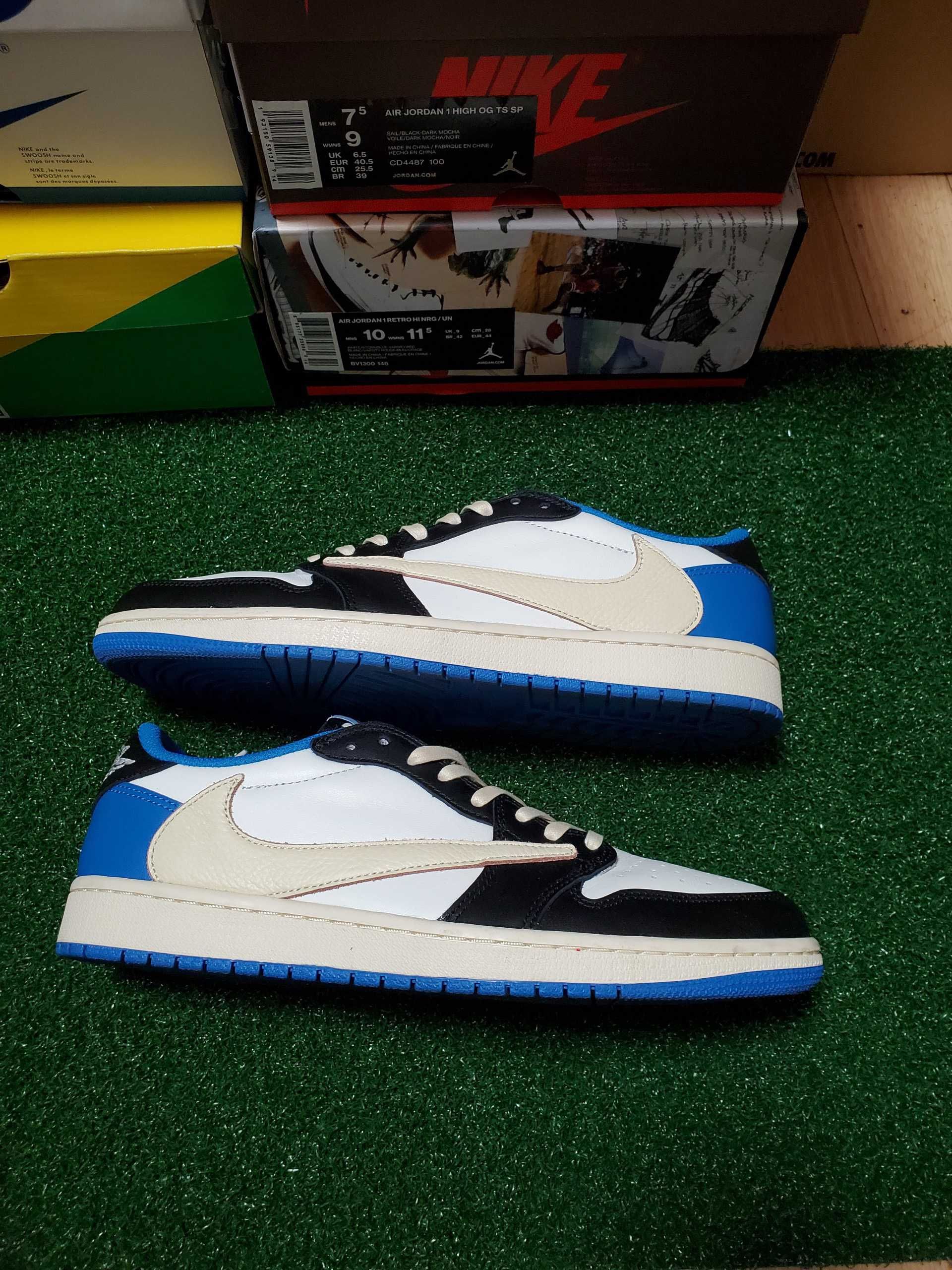 Travis Scott × fragment design × Nike Air Jordan 1 Low OG SP "Military Blue"