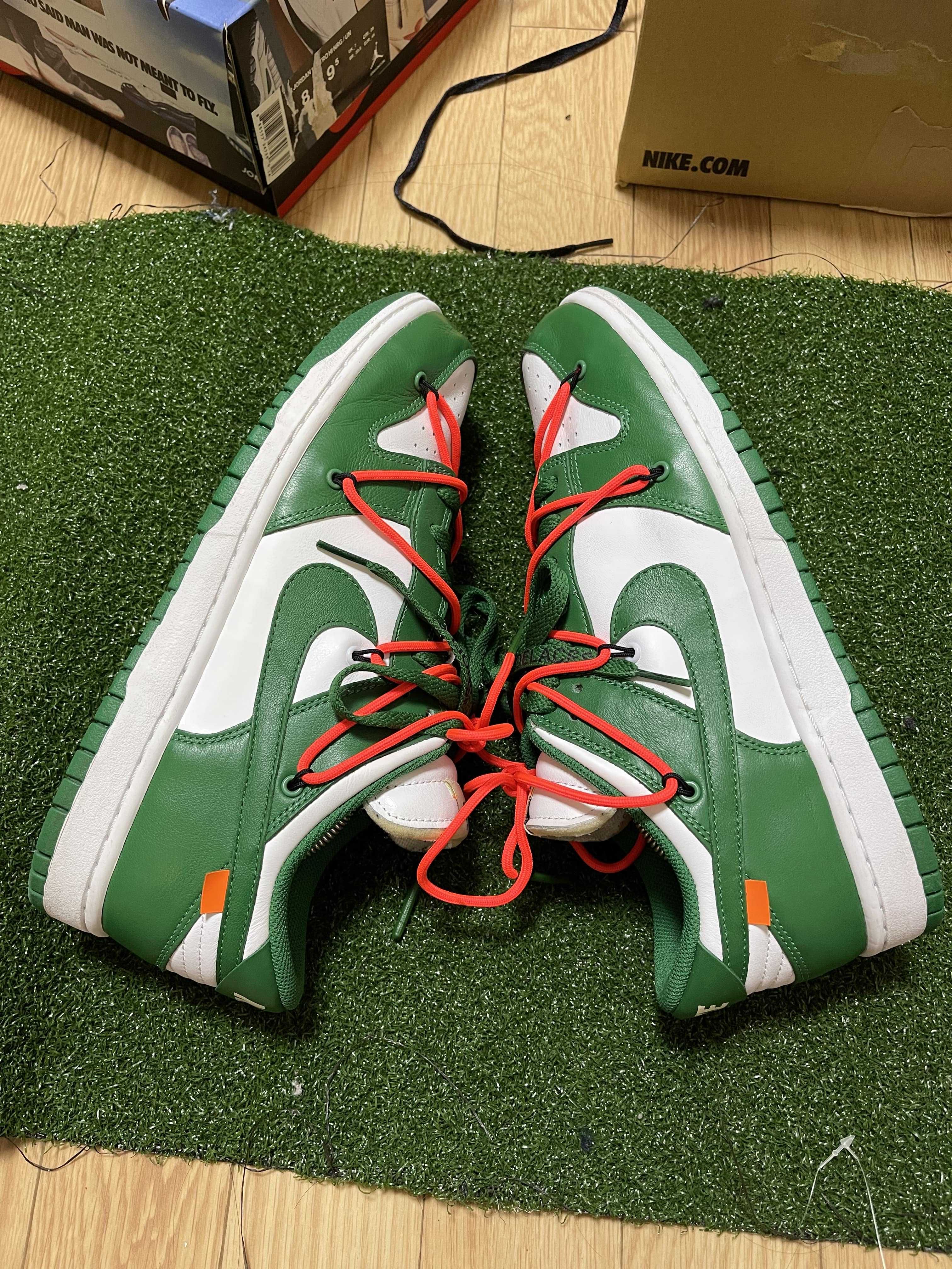 Off-White × Nike Dunk Low "White/Pine Green"