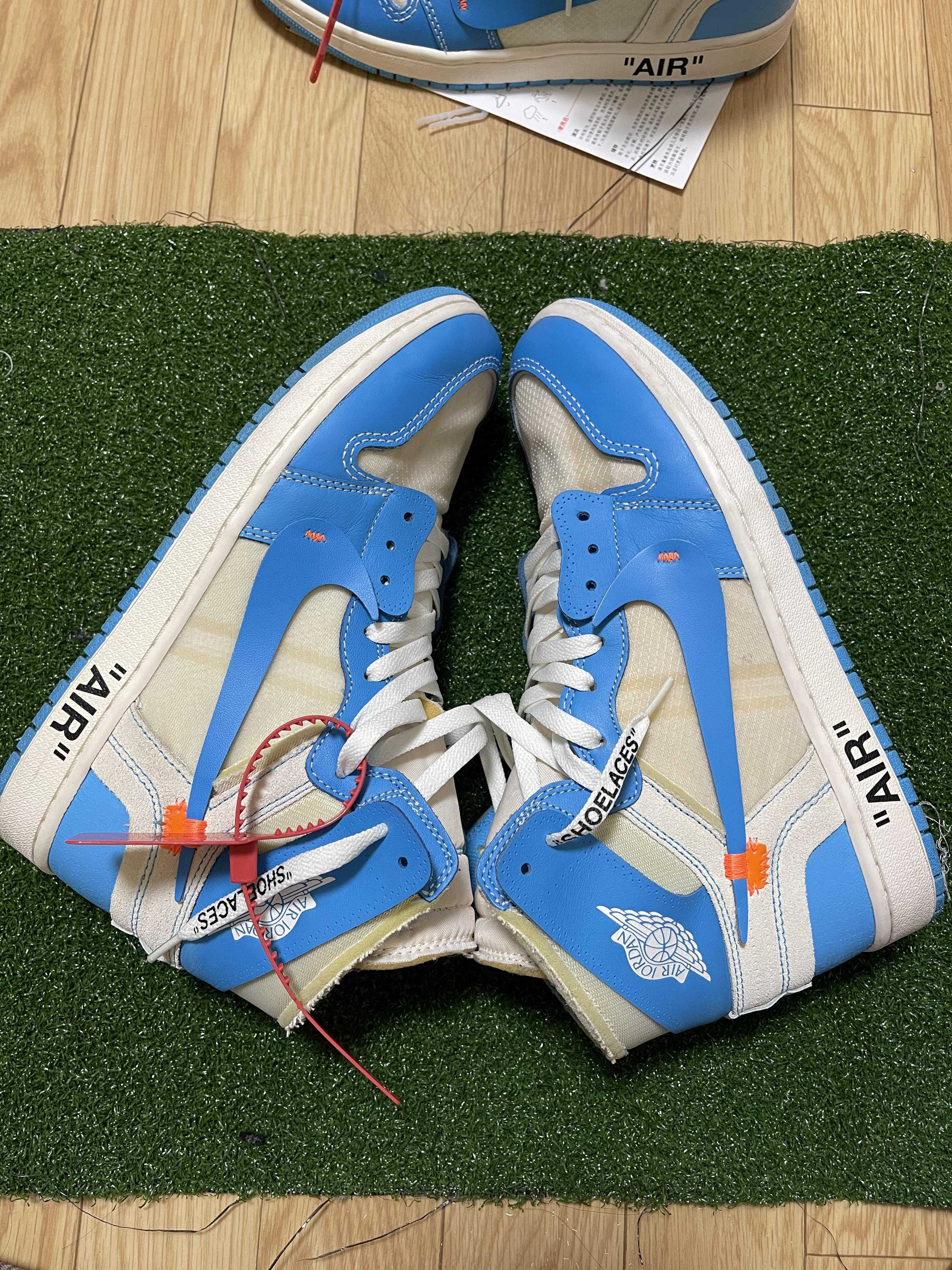 Off-White × Nike Air Jordan 1 High UNC "White/Dark Powder Blue"