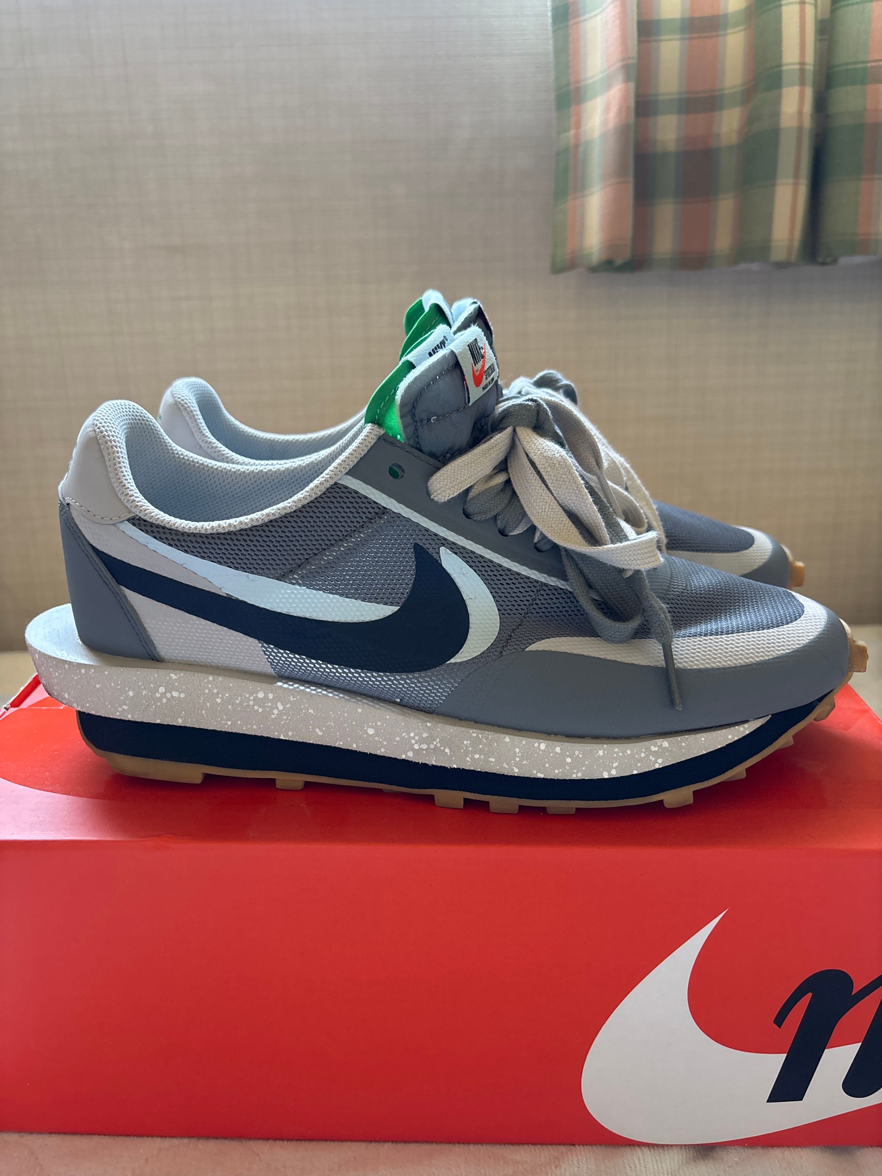 CLOT × Sacai × Nike LD Waffle "Grey Obsidian/Cool Grey"