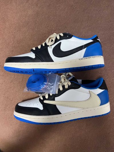 Travis Scott × fragment design × Nike Air Jordan 1 Low OG SP "Military Blue"