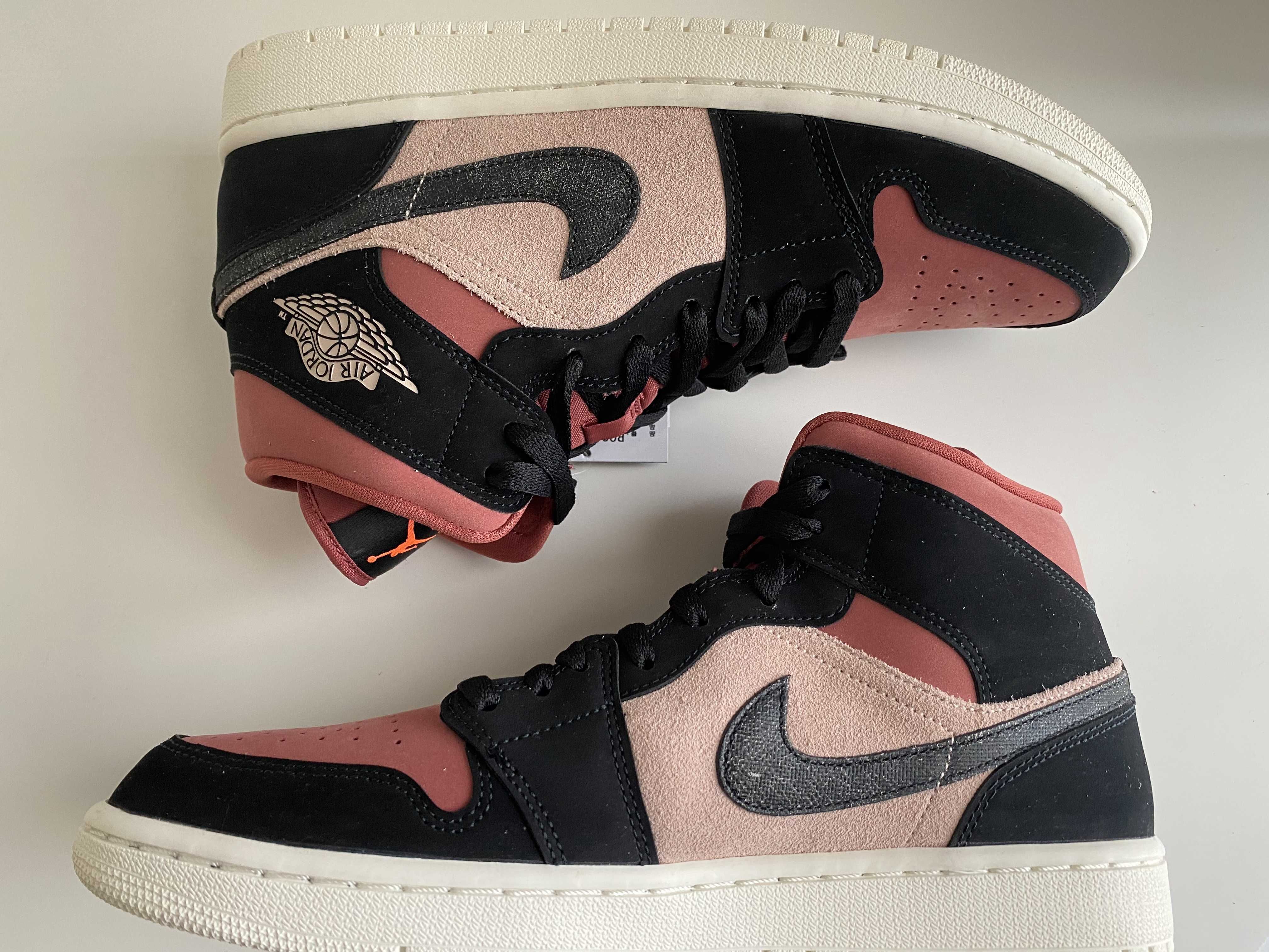 Nike Women's Air Jordan 1 Mid "Particle Beige/Black-Canyon Rust-Sail"