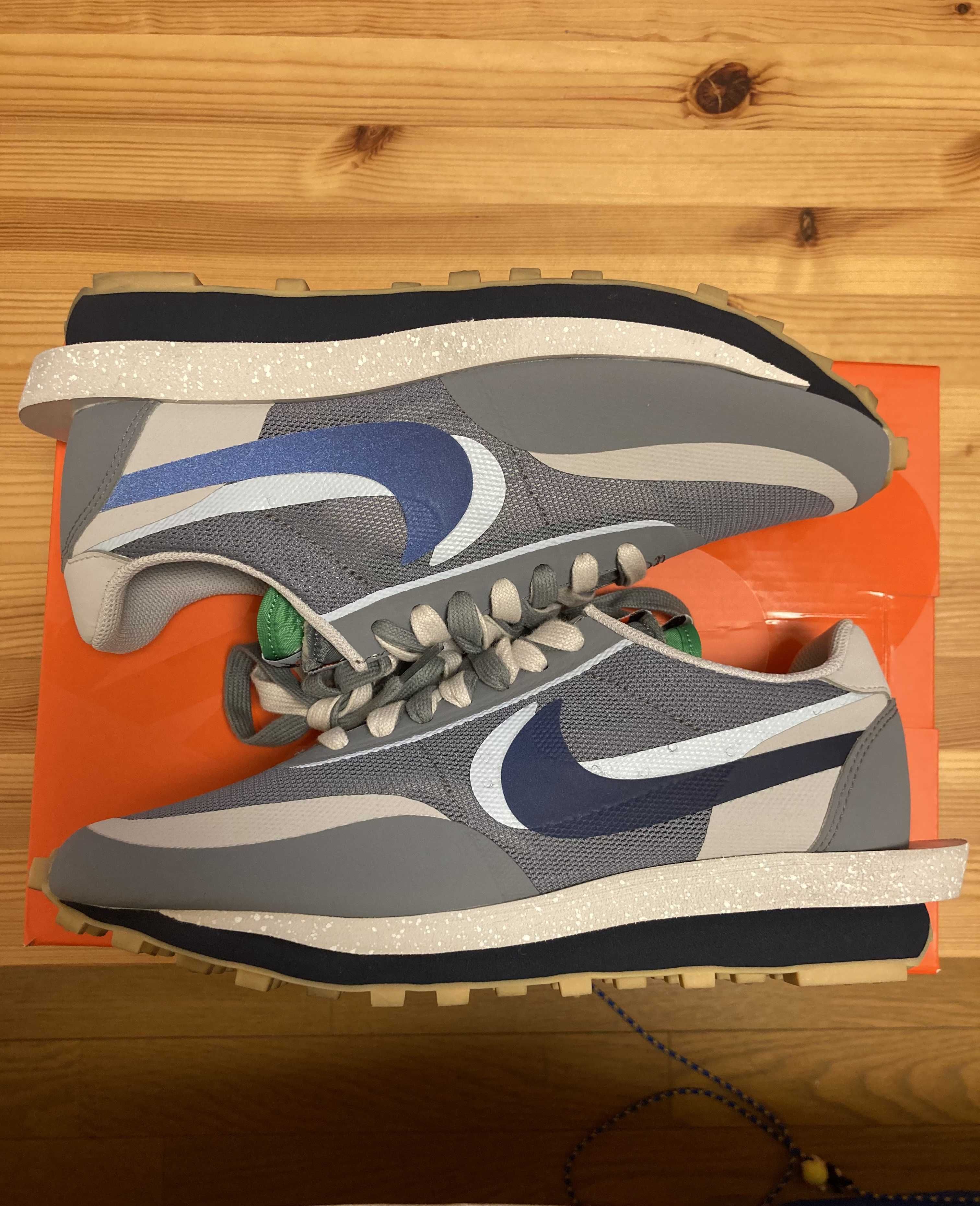 CLOT × Sacai × Nike LD Waffle "Grey Obsidian/Cool Grey"