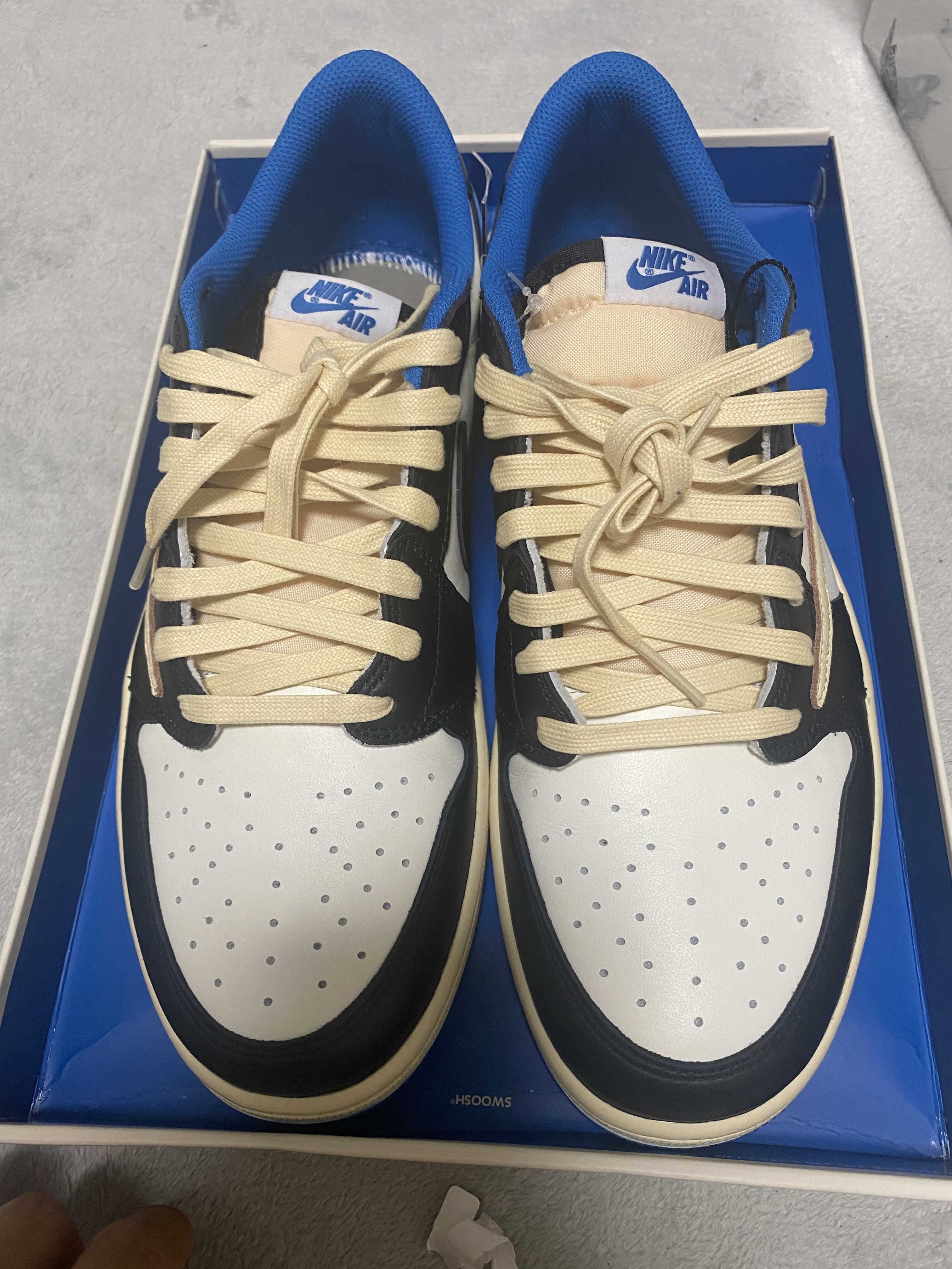 Travis Scott × fragment design × Nike Air Jordan 1 Low OG SP "Military Blue"