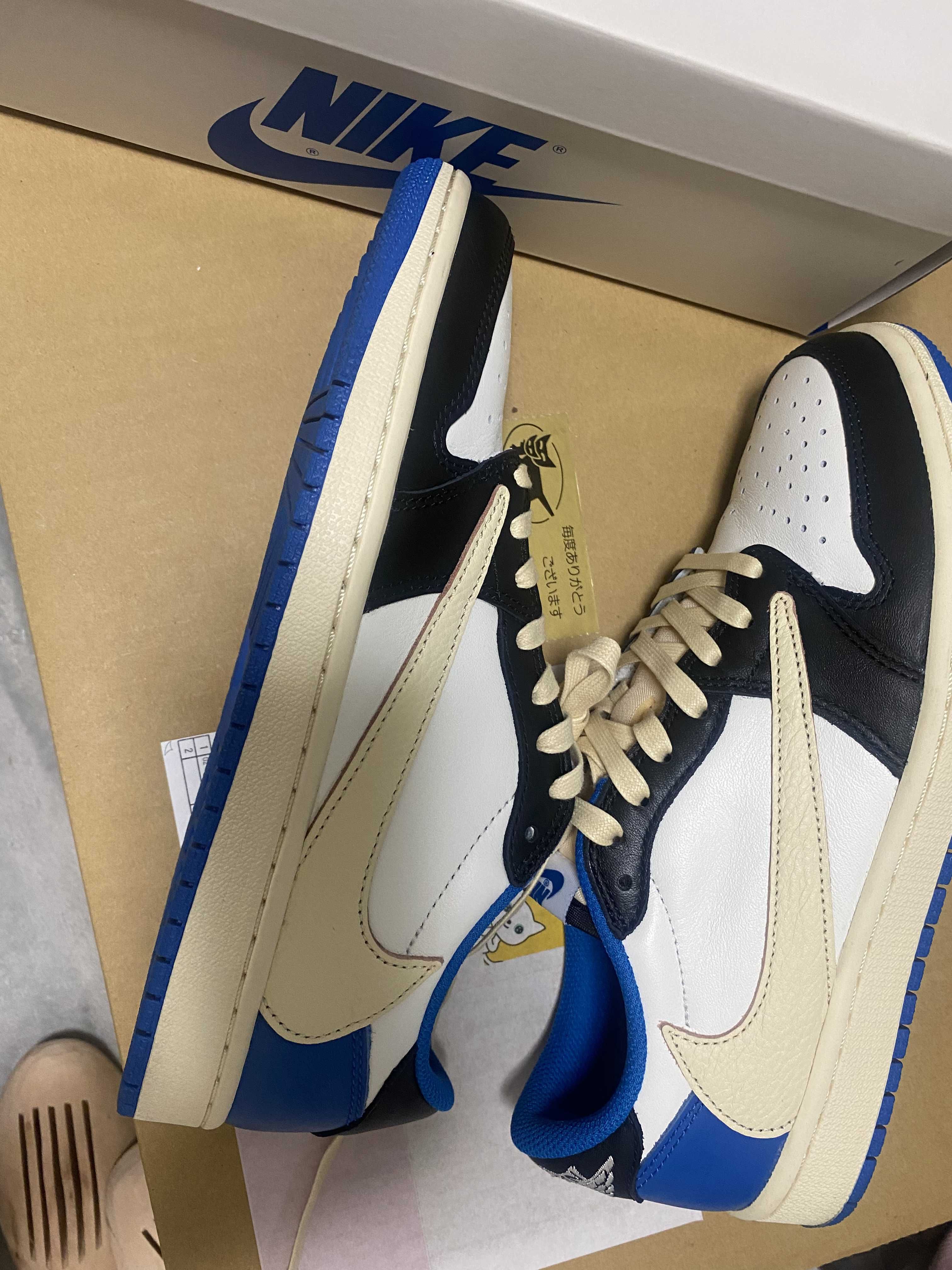 Travis Scott × fragment design × Nike Air Jordan 1 Low OG SP "Military Blue"