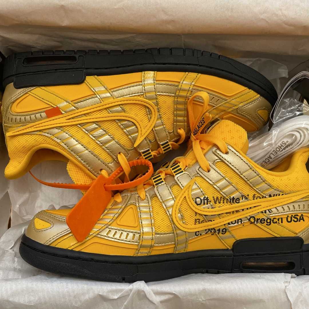 Off-White × Nike Air Rubber Dunk "University Gold"