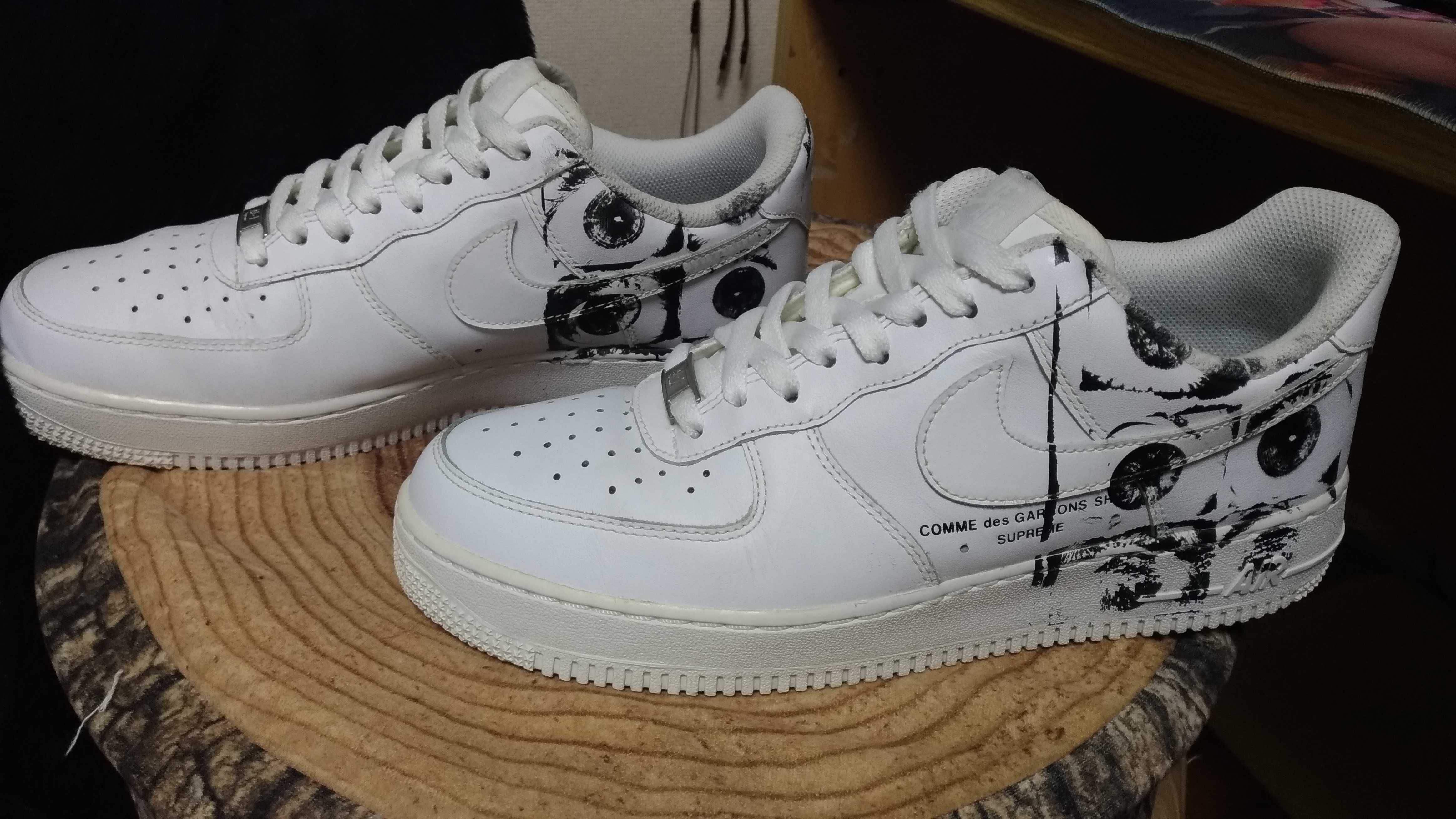 Supreme × COMME des GARCONS SHIRT × Nike Air Force 1 Low "White"