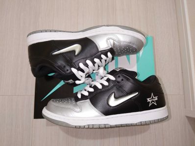 Supreme × Nike Dunk Low "Metallic Silver/Black"