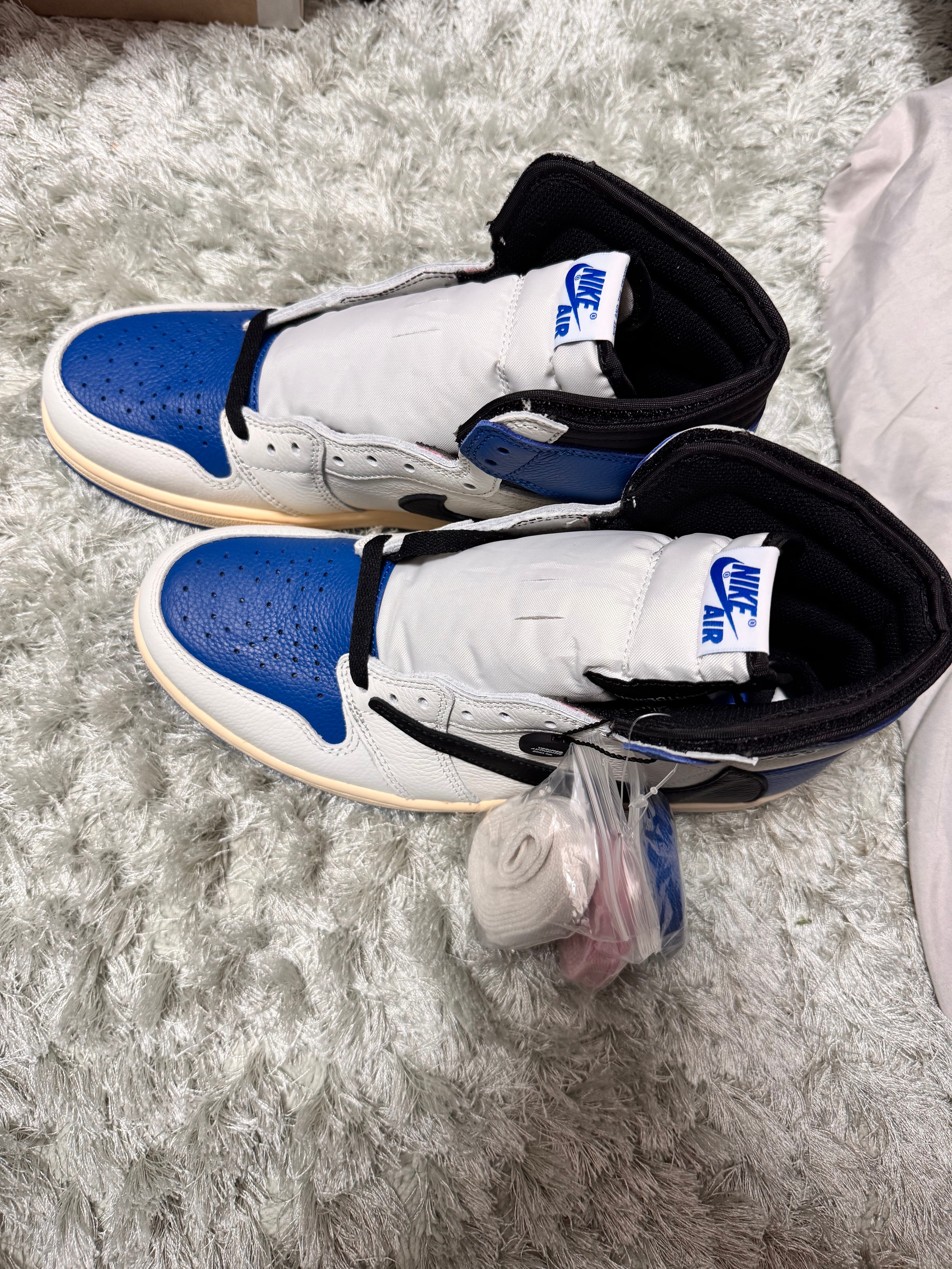 Travis Scott × fragment design × Nike Air Jordan 1 Retro High OG SP "Military Blue"